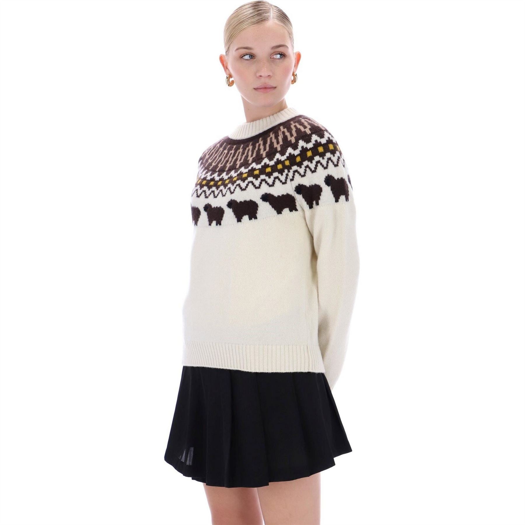 Hunter Fairisle Crew Neck Long Sleeve Sweater