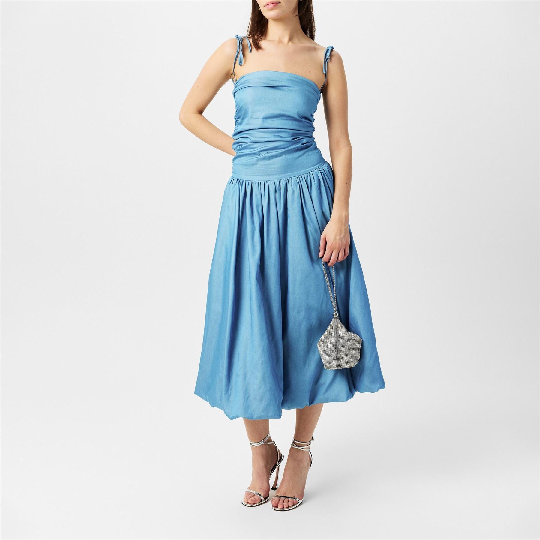 AmyLynn Amy Lynn Alexa Shoulder Tie Ultra Mini Peplum Dress