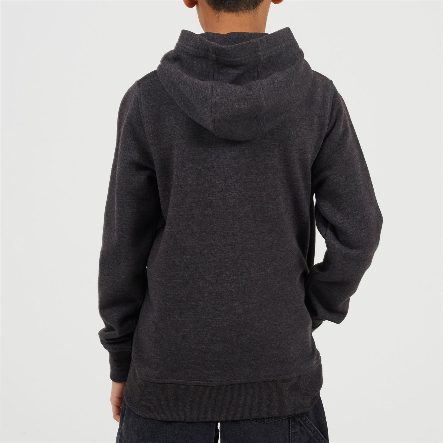 Brave Soul Solid Patterned Hooded Ribbed Cuff Sweat Jacket with Zipped Pocket