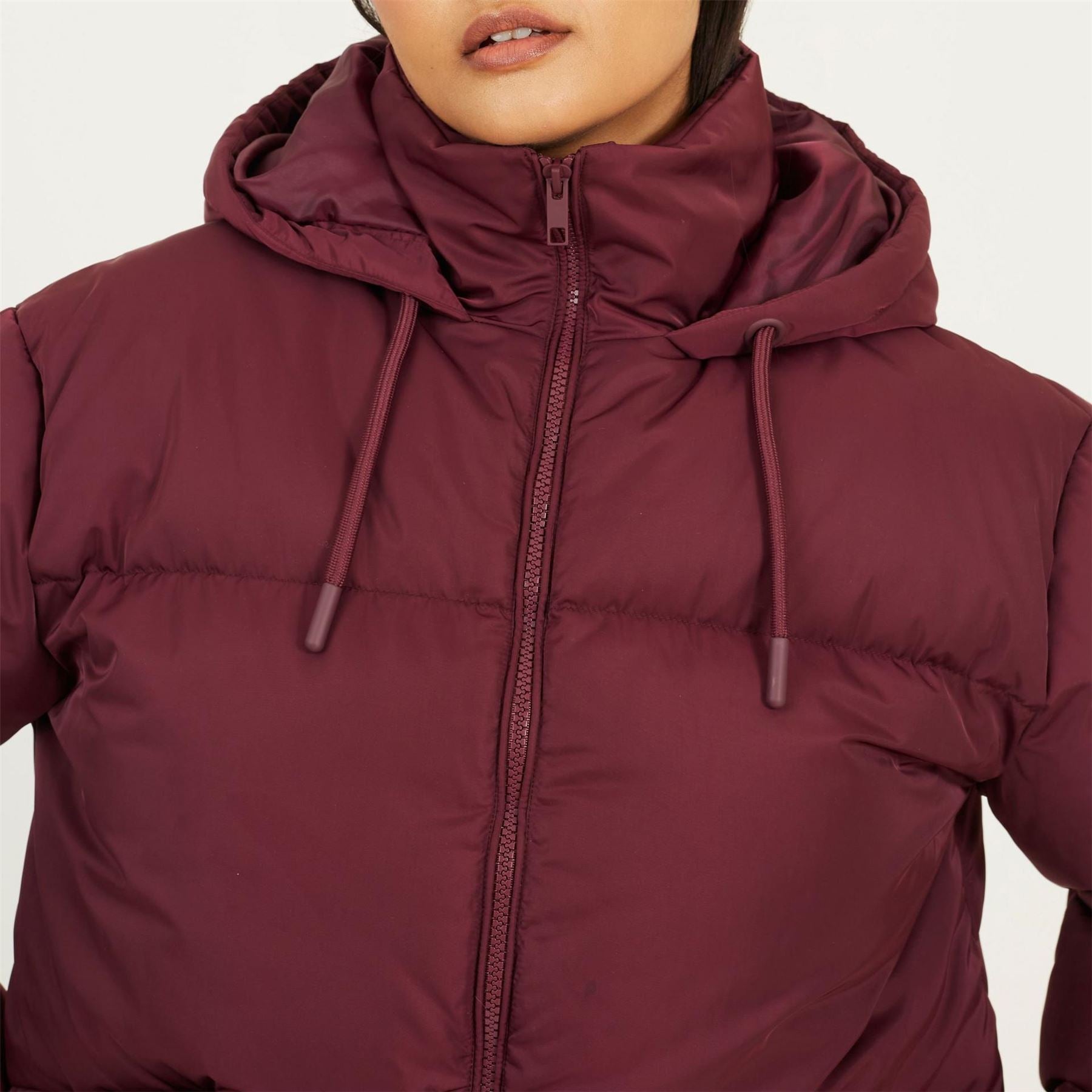 Brave Soul Womens Oversized Hooded Puffer Jacket With Pockets
