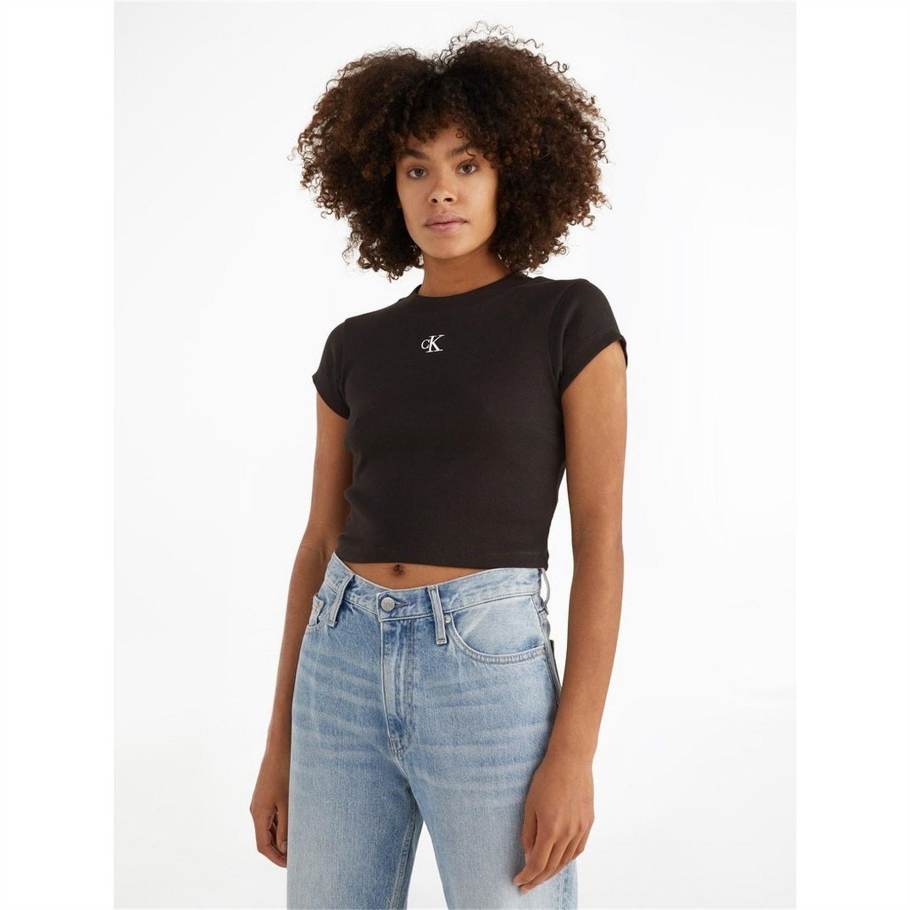 Calvin Klein Jeans Rib Cropped T-Shirt