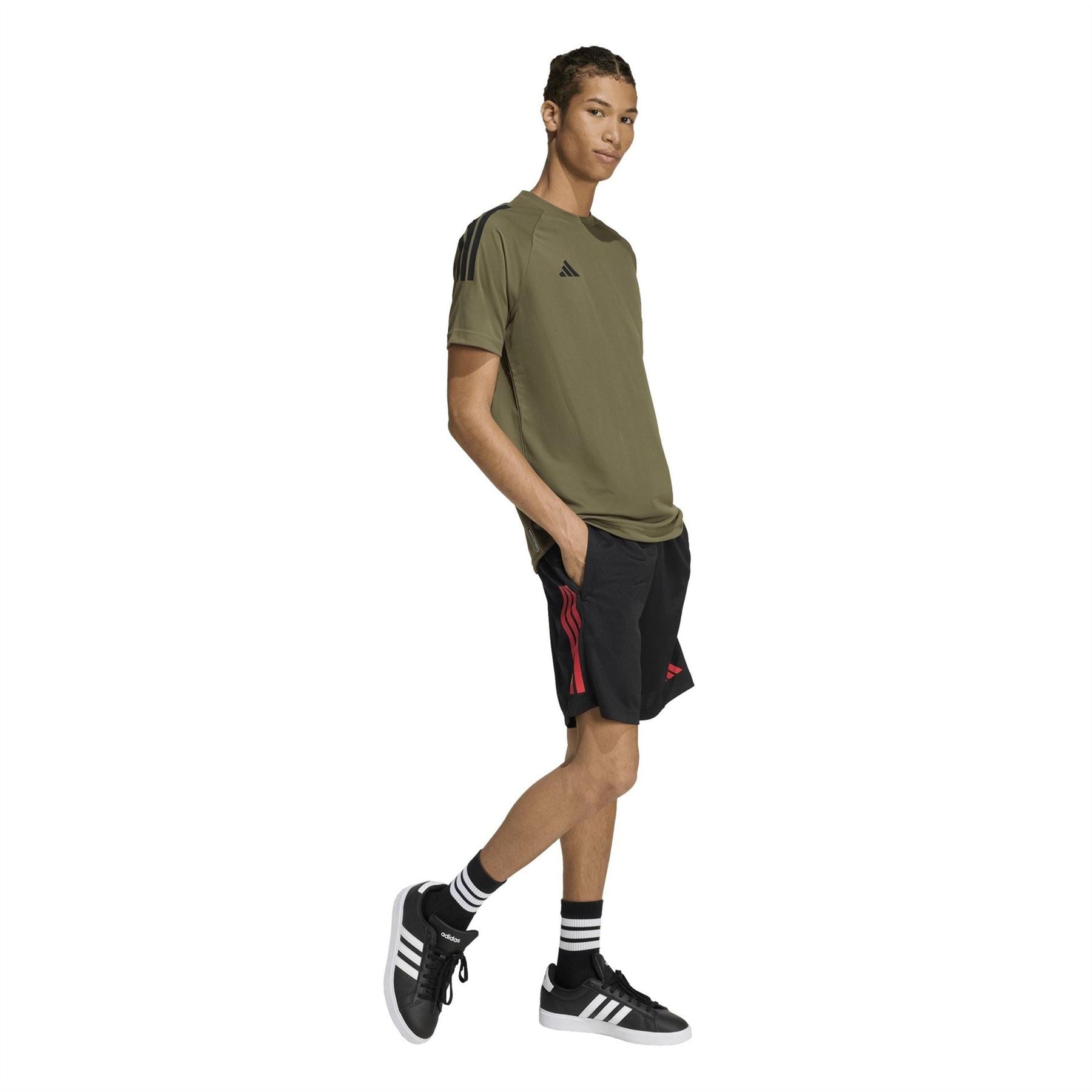adidas Mens Classic 3 Stripe Sereno T-Shirt
