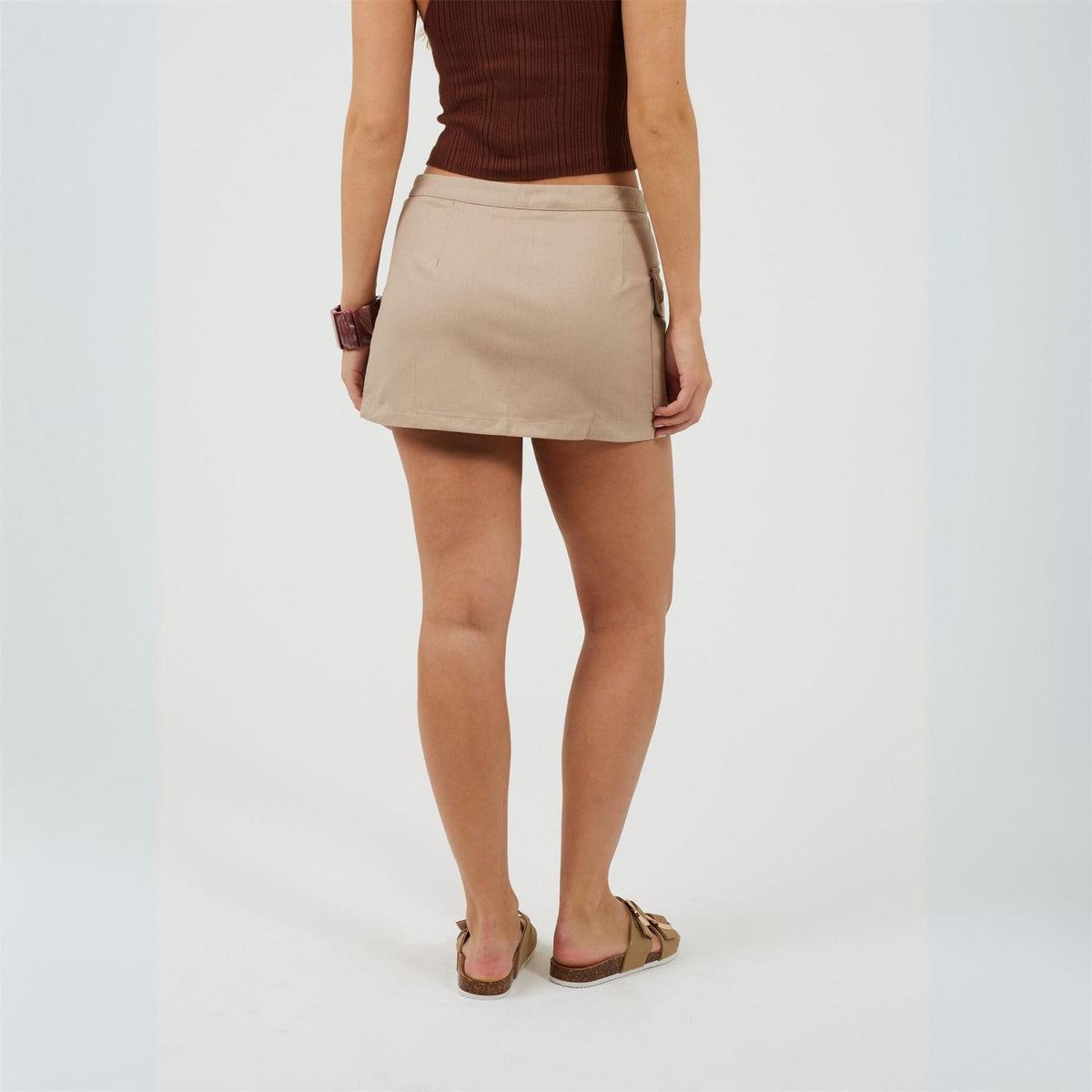 Brave Soul Womens Wrap Mini Skirt With Pocket Detail