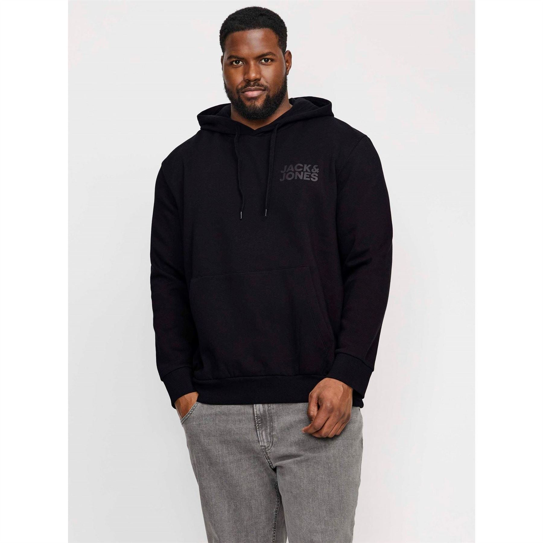Jack and Jones Logo Hooded Neck Kangaroo Pocket Sweatshirt