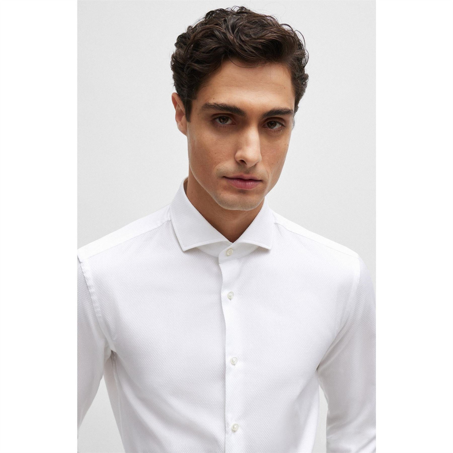 Boss Spread Collar Long Sleeve Regular Fit Shirt