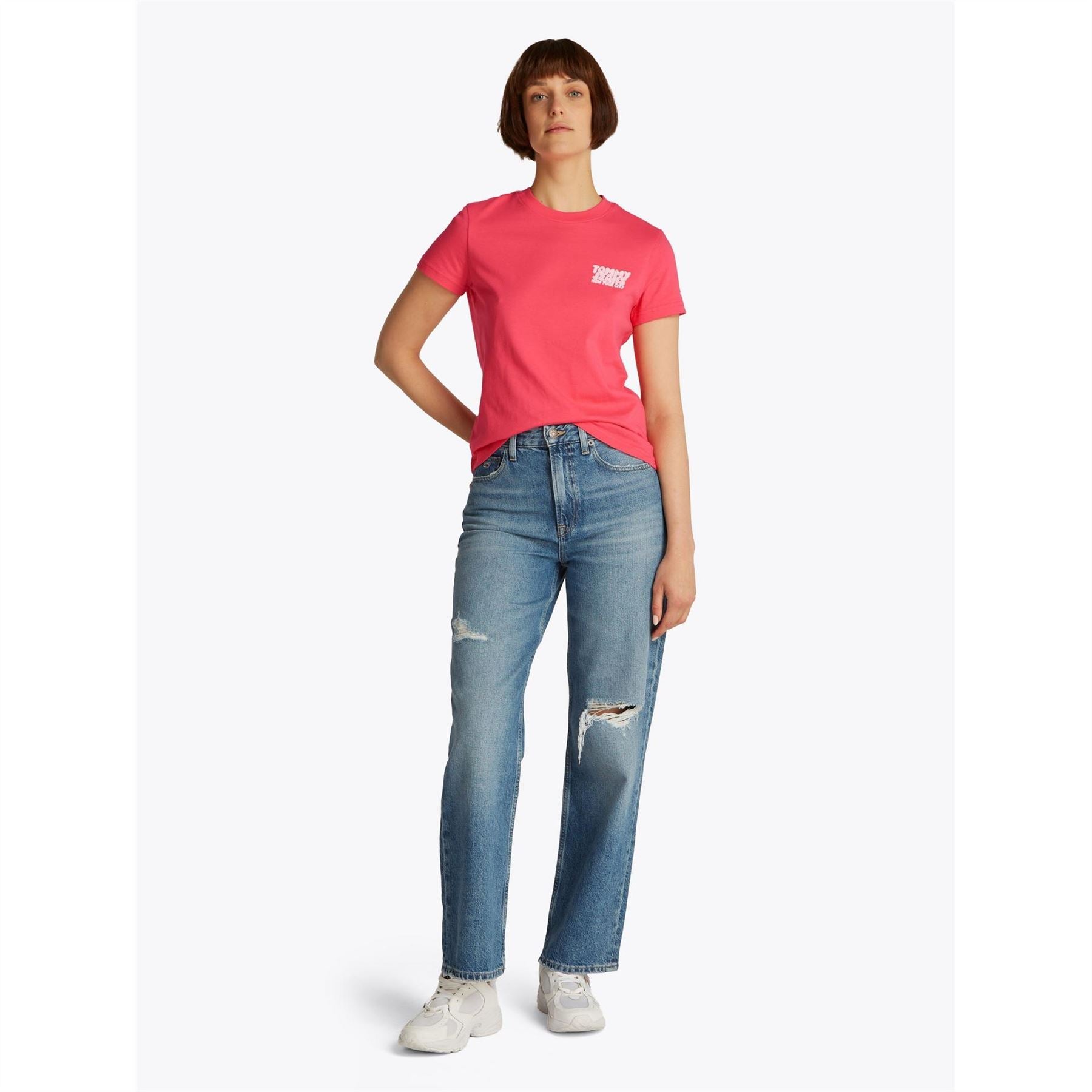 Tommy Jeans Regular Fit Lettering Crew Neck T-Shirt