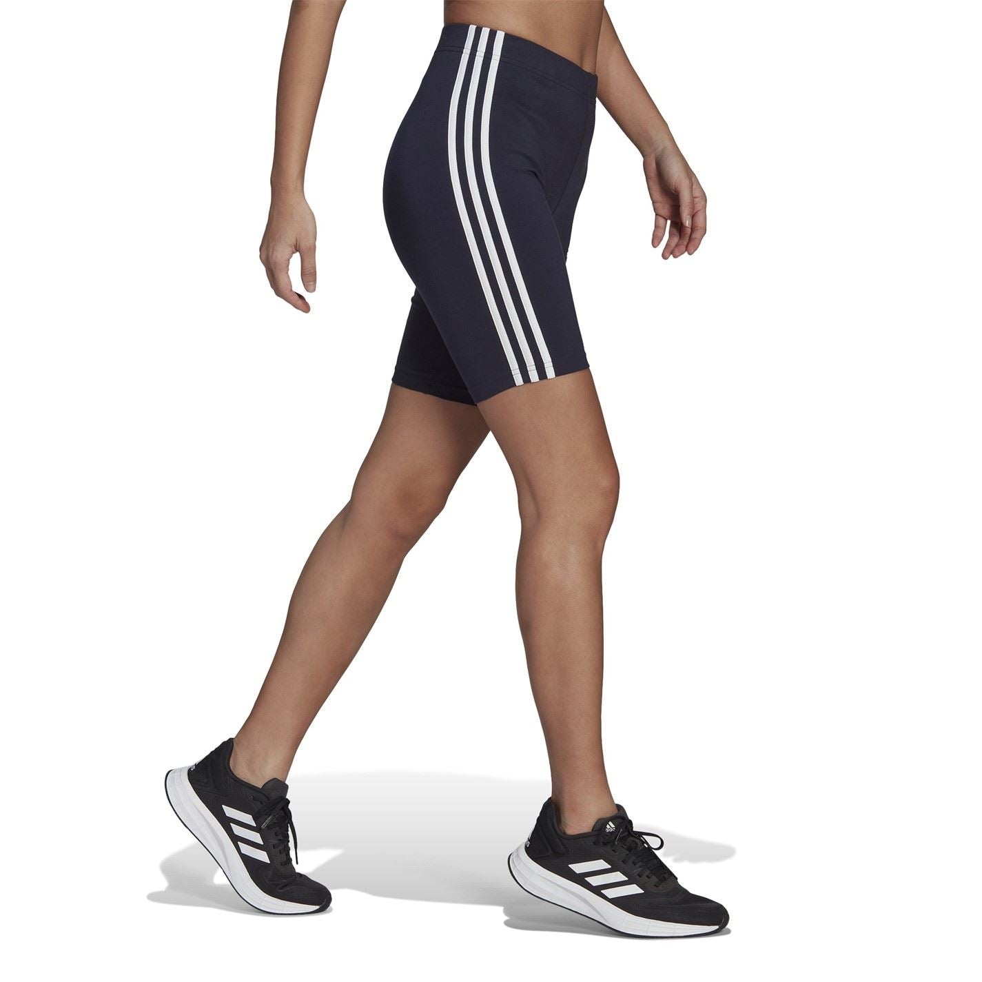 adidas Womens Essentials 3 Stripe Biker Shorts