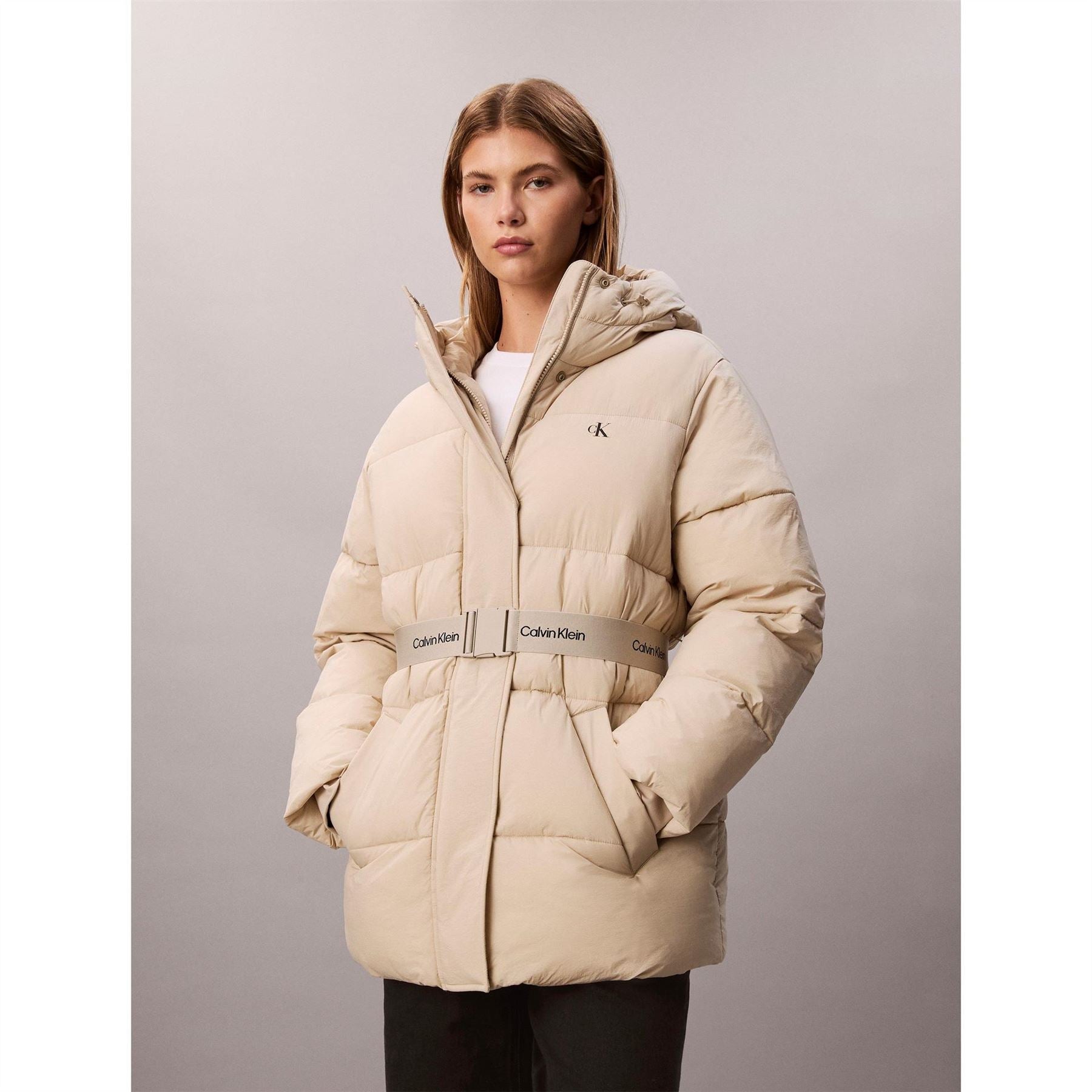 Calvin Klein Jeans Belted Medium Puffer Jacket