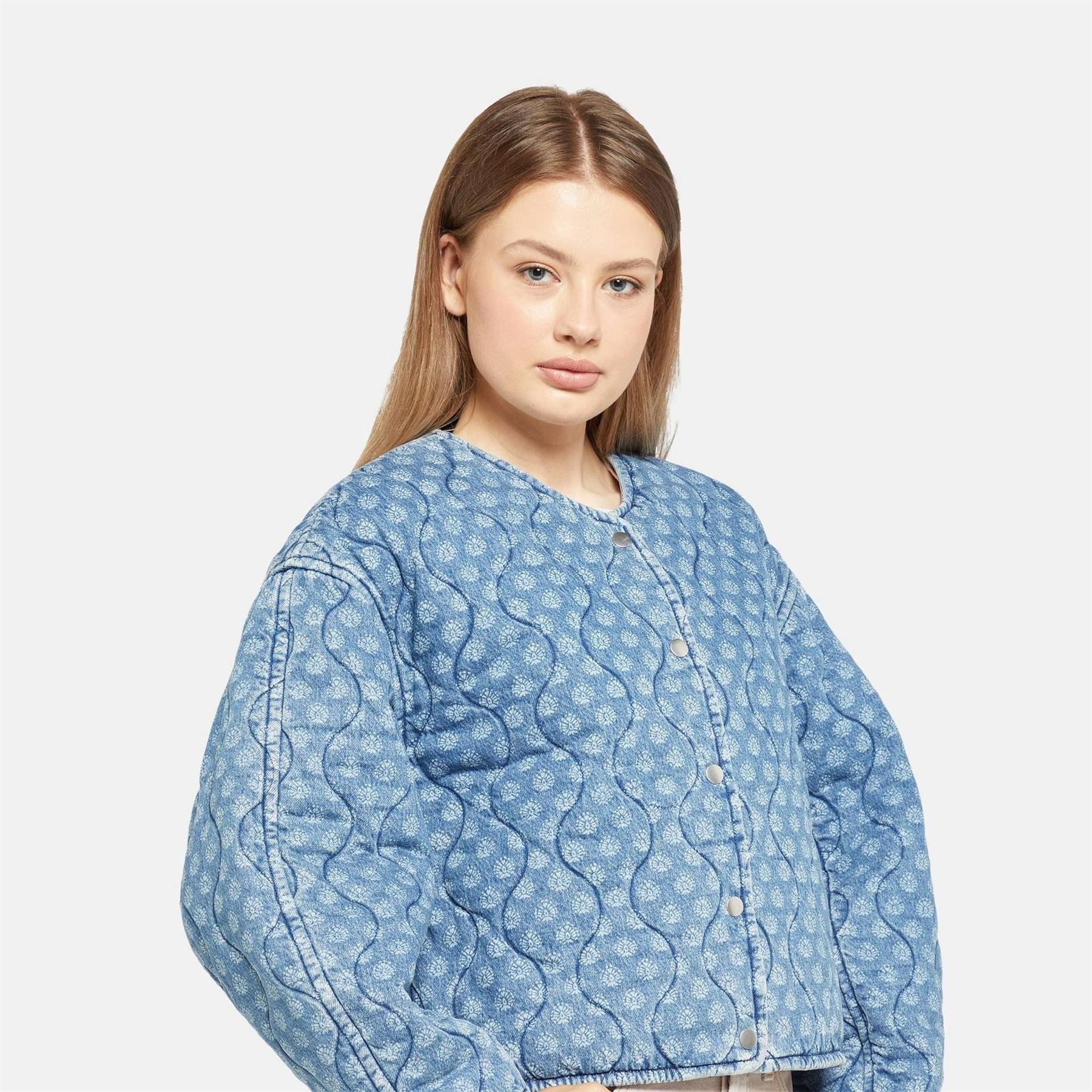 Levis Rumer Snap Button Geometric Patterned Quilted Liner Jacket