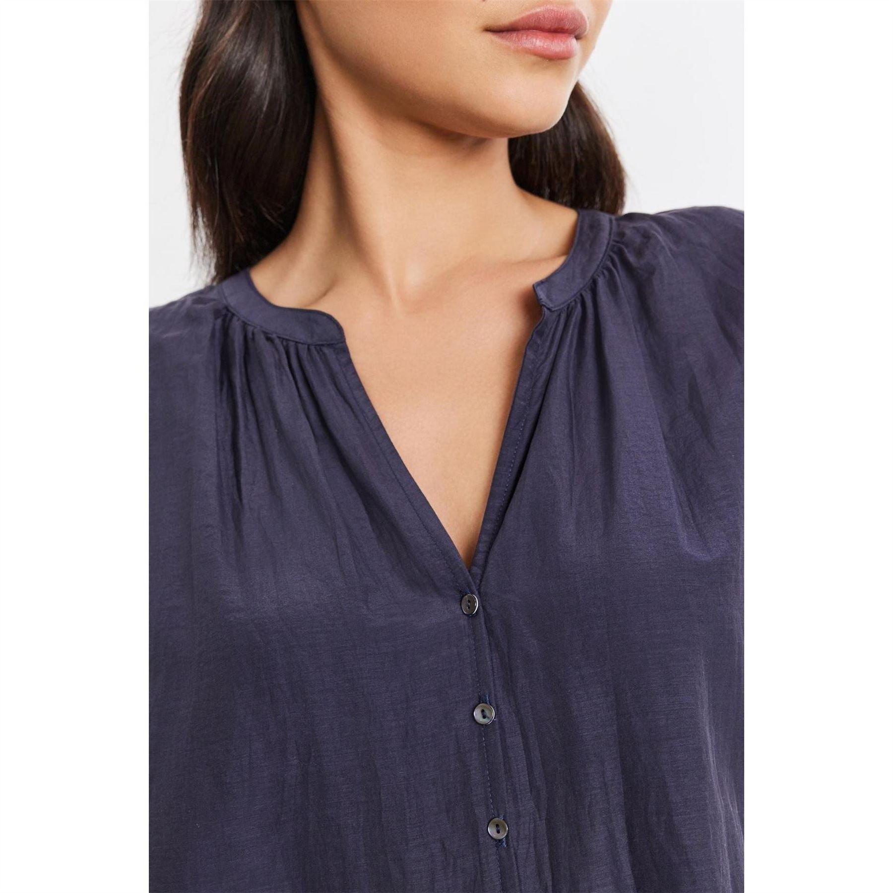 Velvet by Graham and Spencer Regular Fit V-Neck Bishop Sleeve Blouse