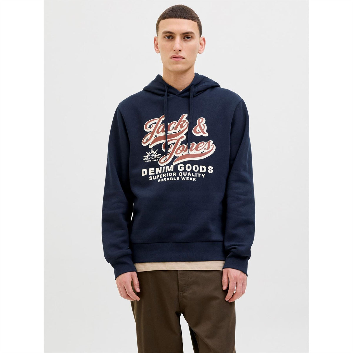 Jack and Jones Mens Logo Hoodie