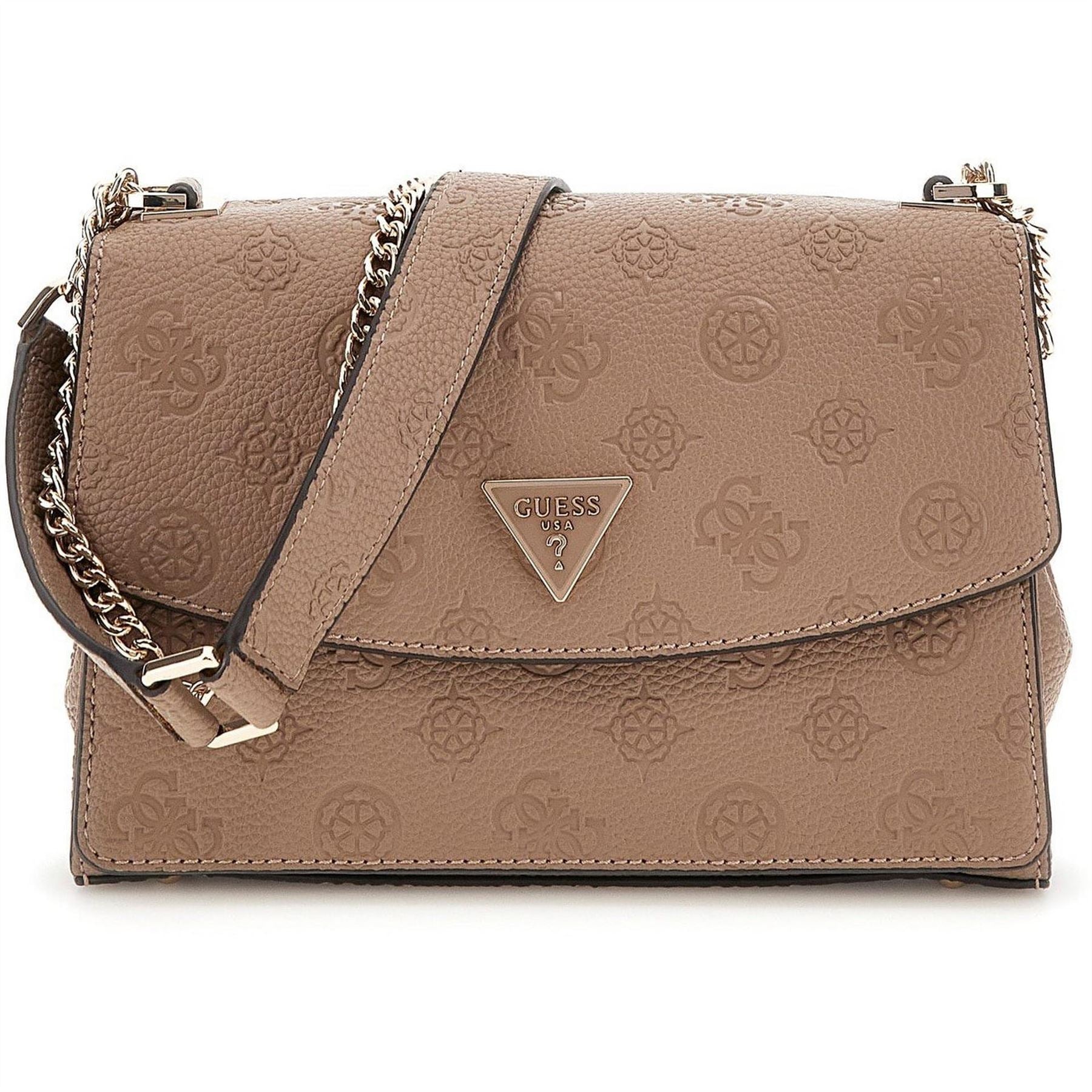 Guess Embossed Logo Cross Body Bag with Silver Tone Hardware