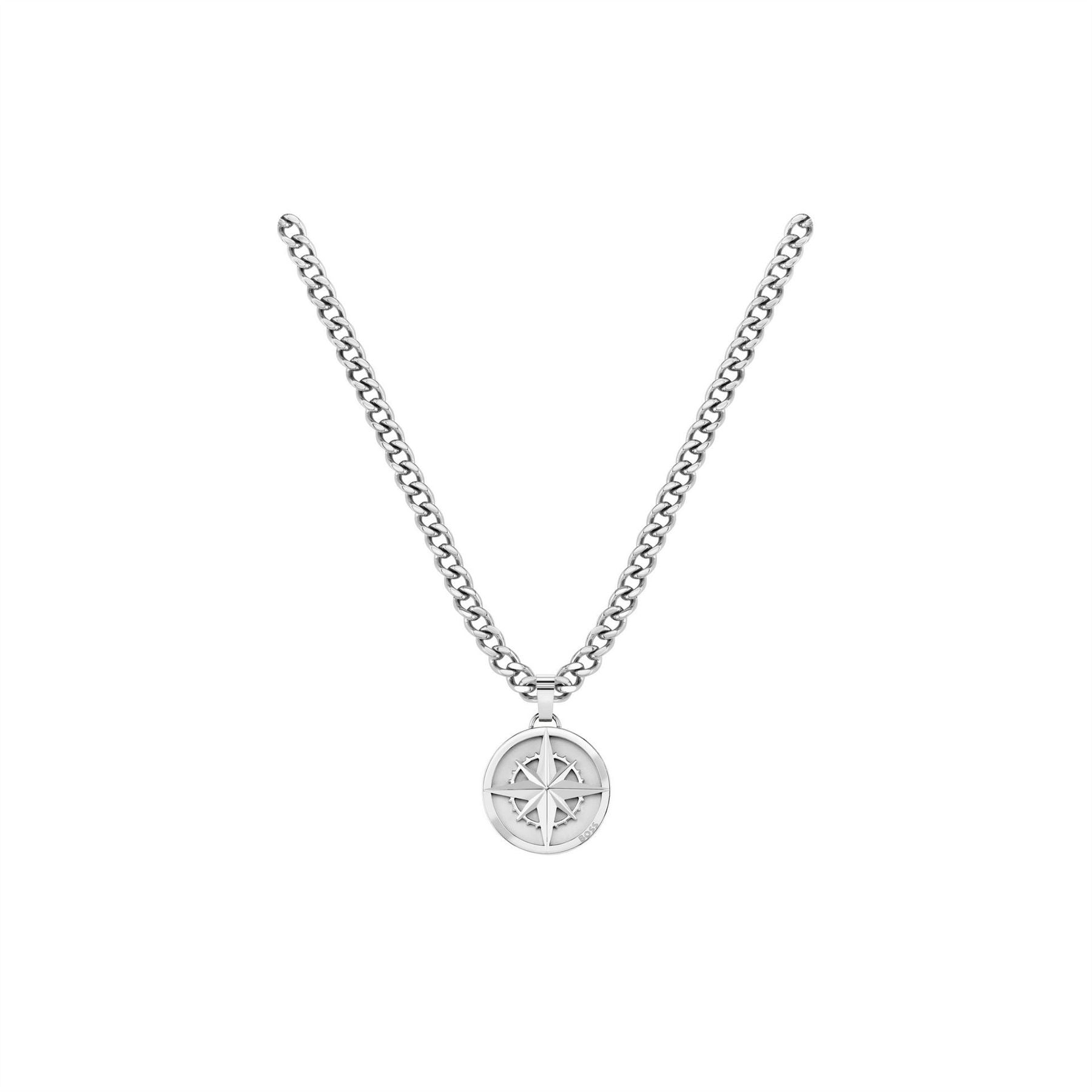 Boss North Stainless Steel Compass Necklace