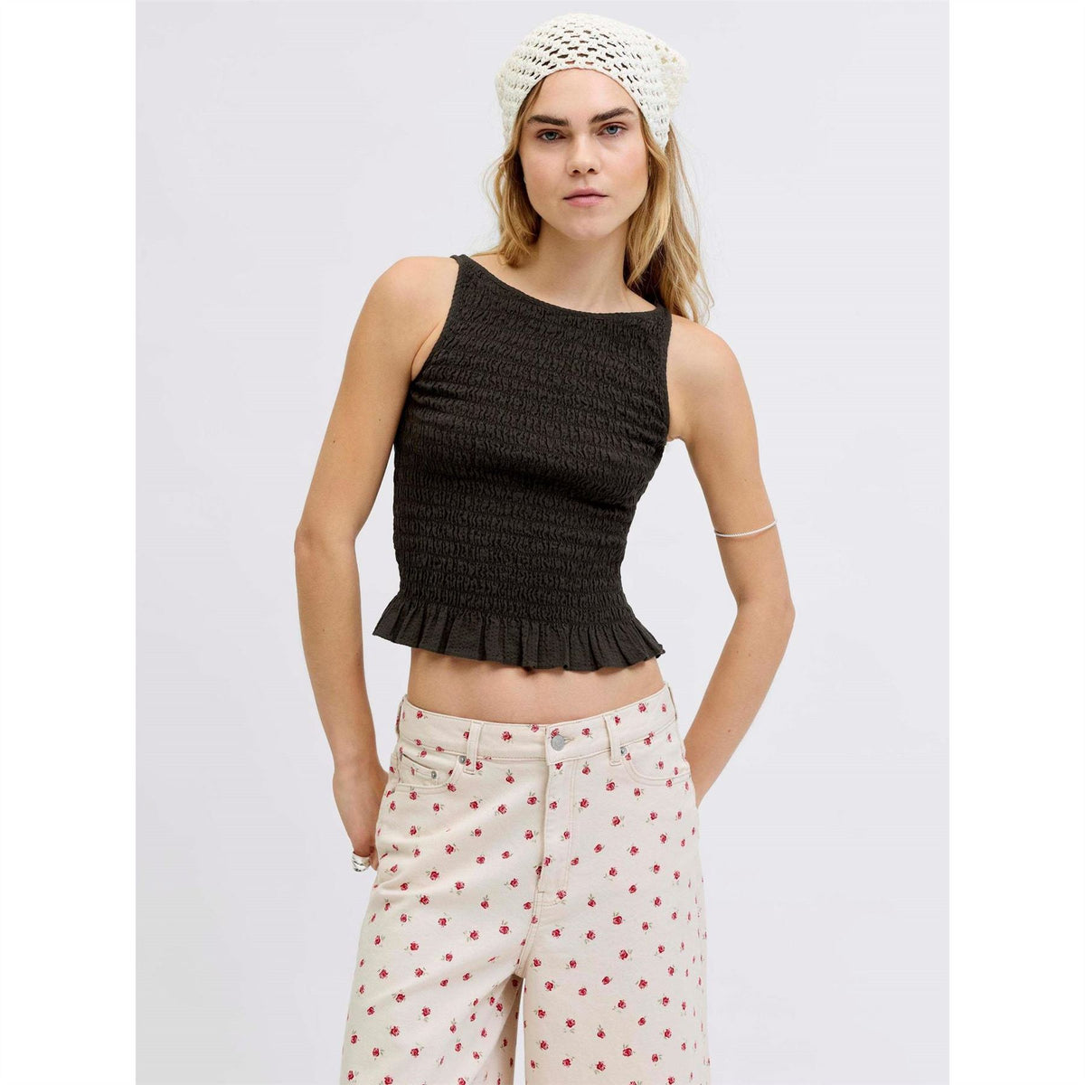 JJXX Smock Peplum Top