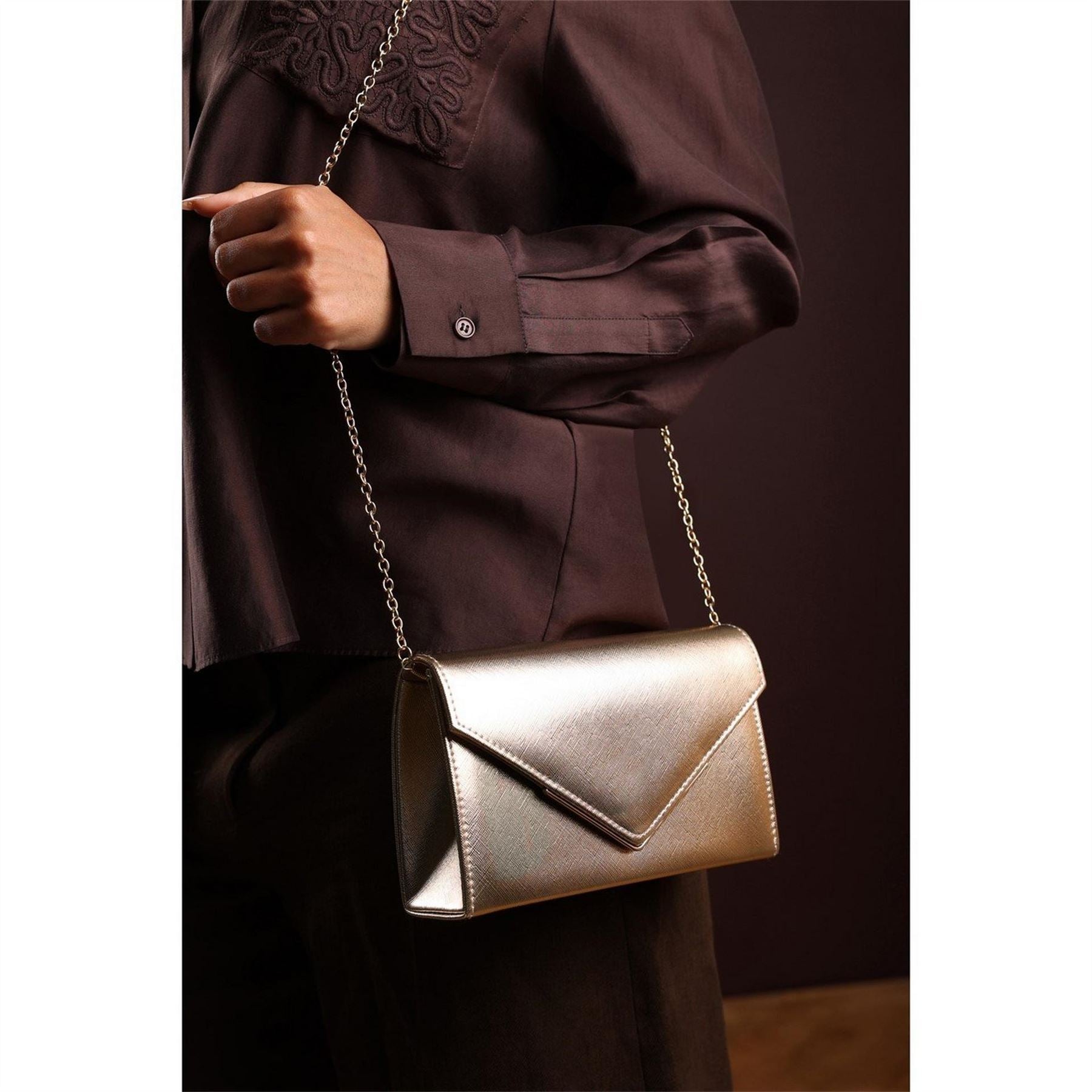 Wheres That From Clutch Bag With Flap Closure