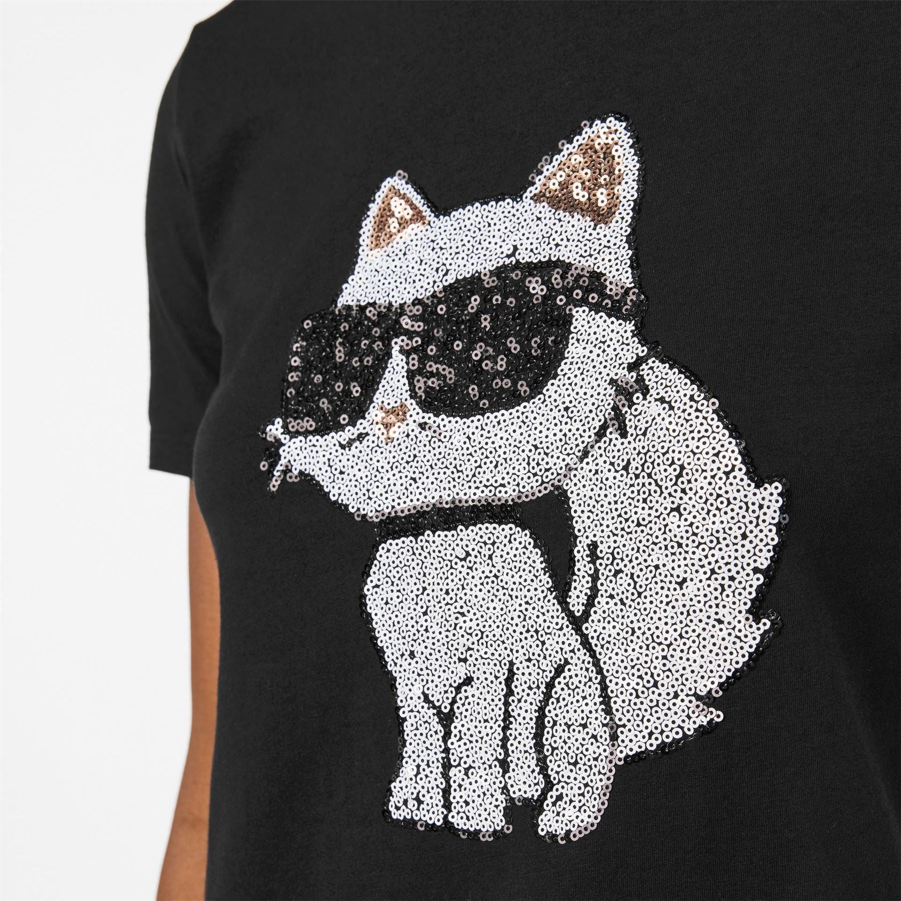 Karl Lagerfeld Choupette Cat Crew Neck Short Sleeve T-Shirt