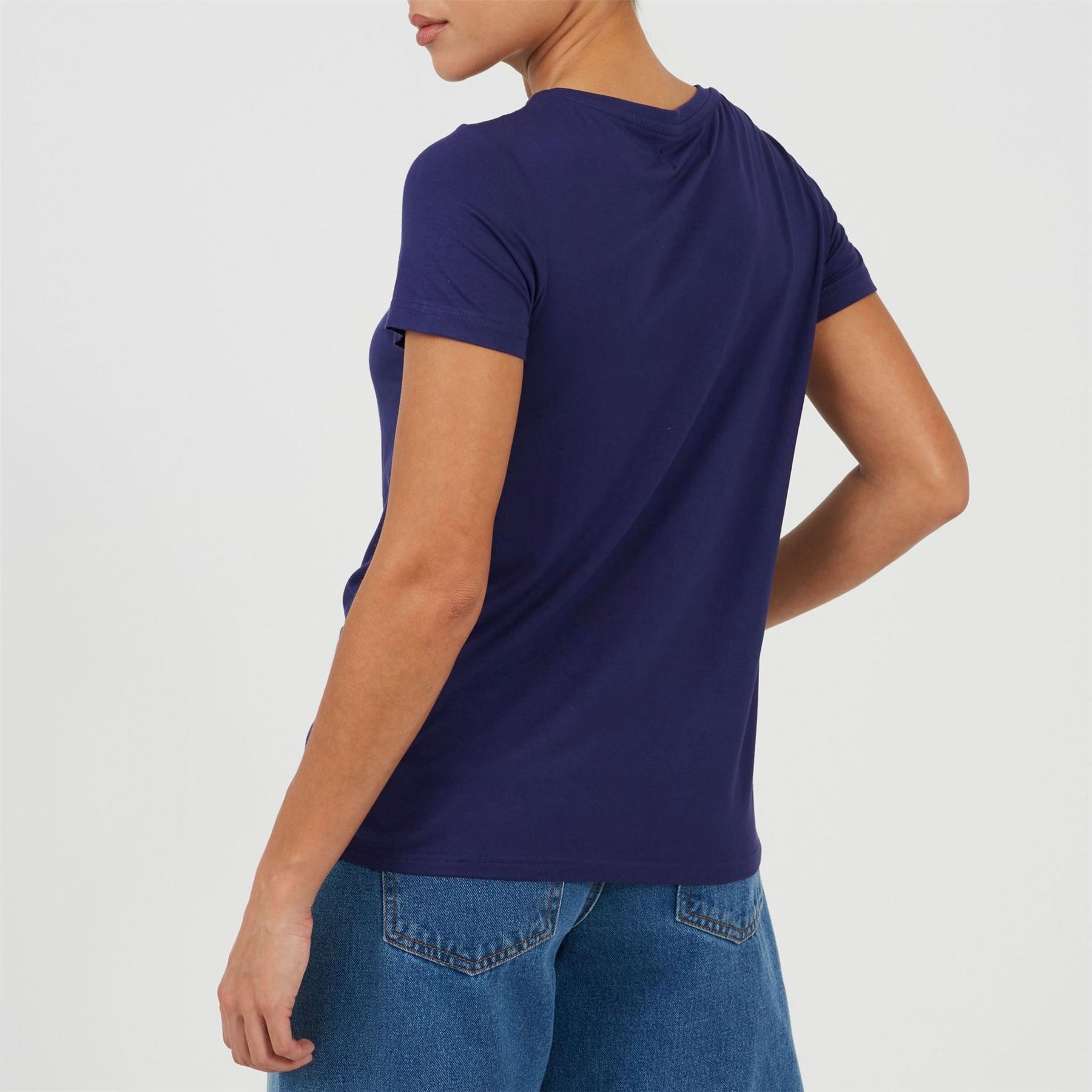 Brave Soul Womens Tie Detail Eyelet Neck T-Shirt