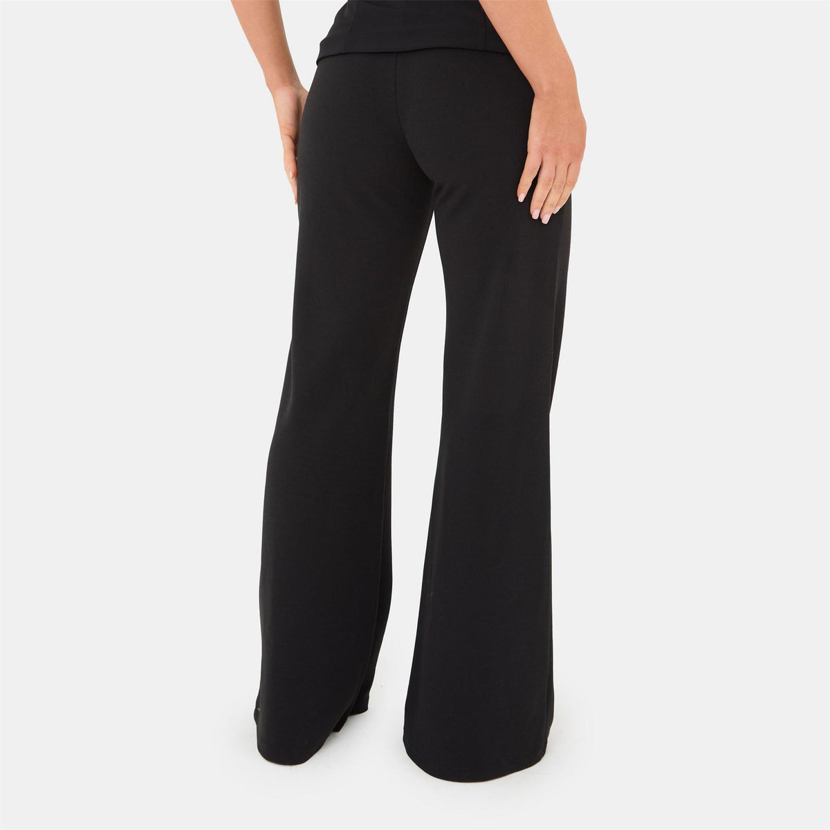 I Saw It First Solid Patterned Wide Leg Open Hem Pants