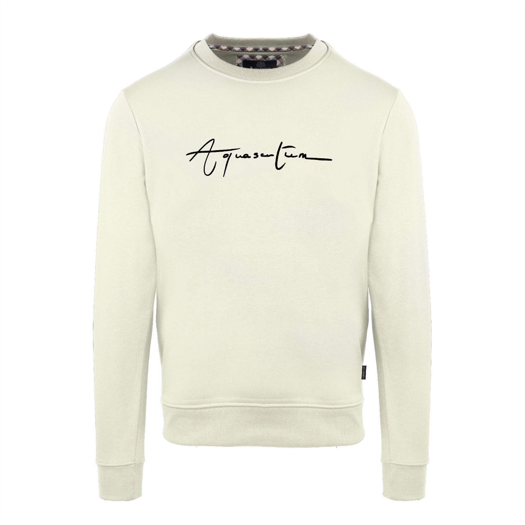 Aquascutum Crew Neck Ribbed Collar Long Sleeve Sweatshirt