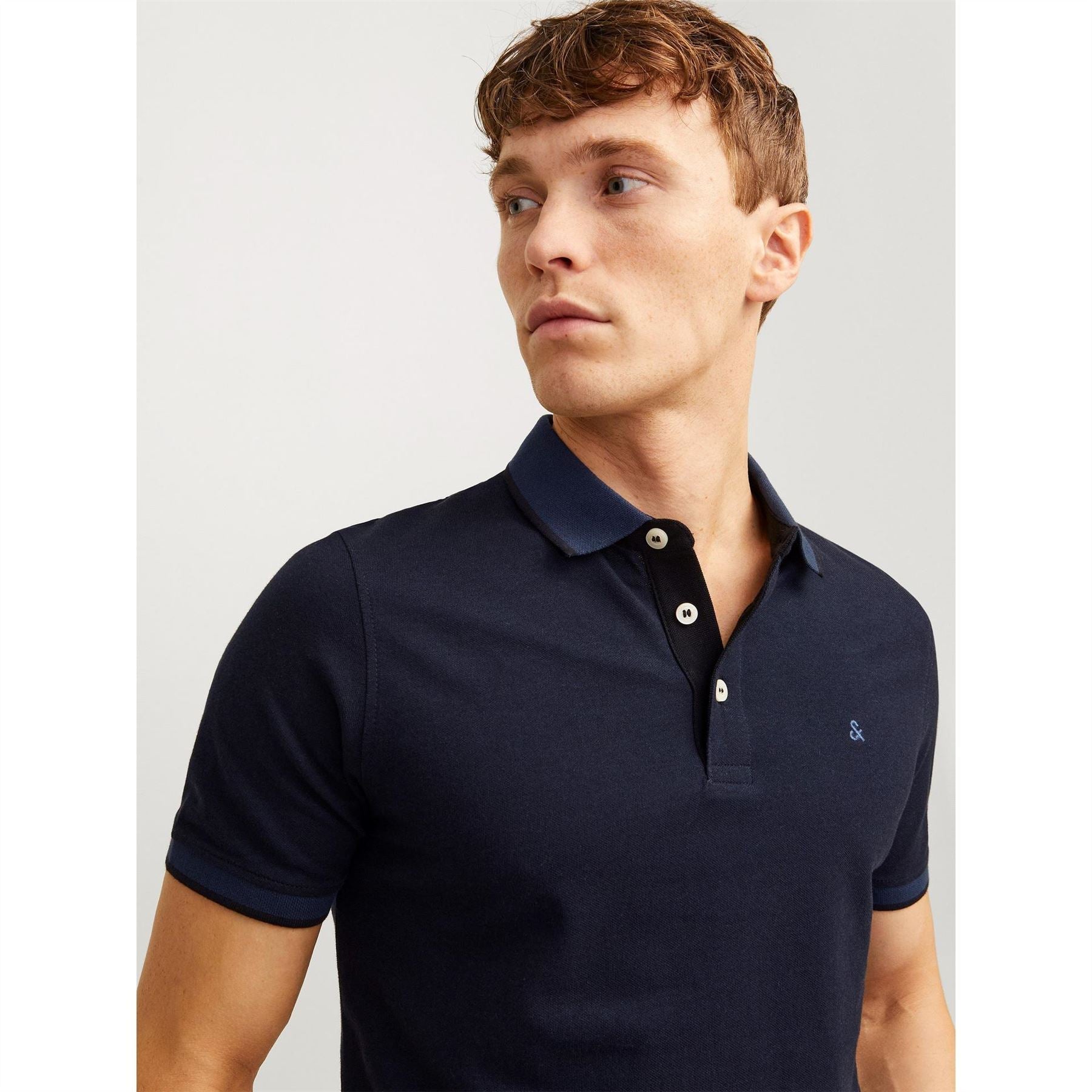 Jack and Jones Paulos Tipped Pique Short Sleeve Polo Shirt
