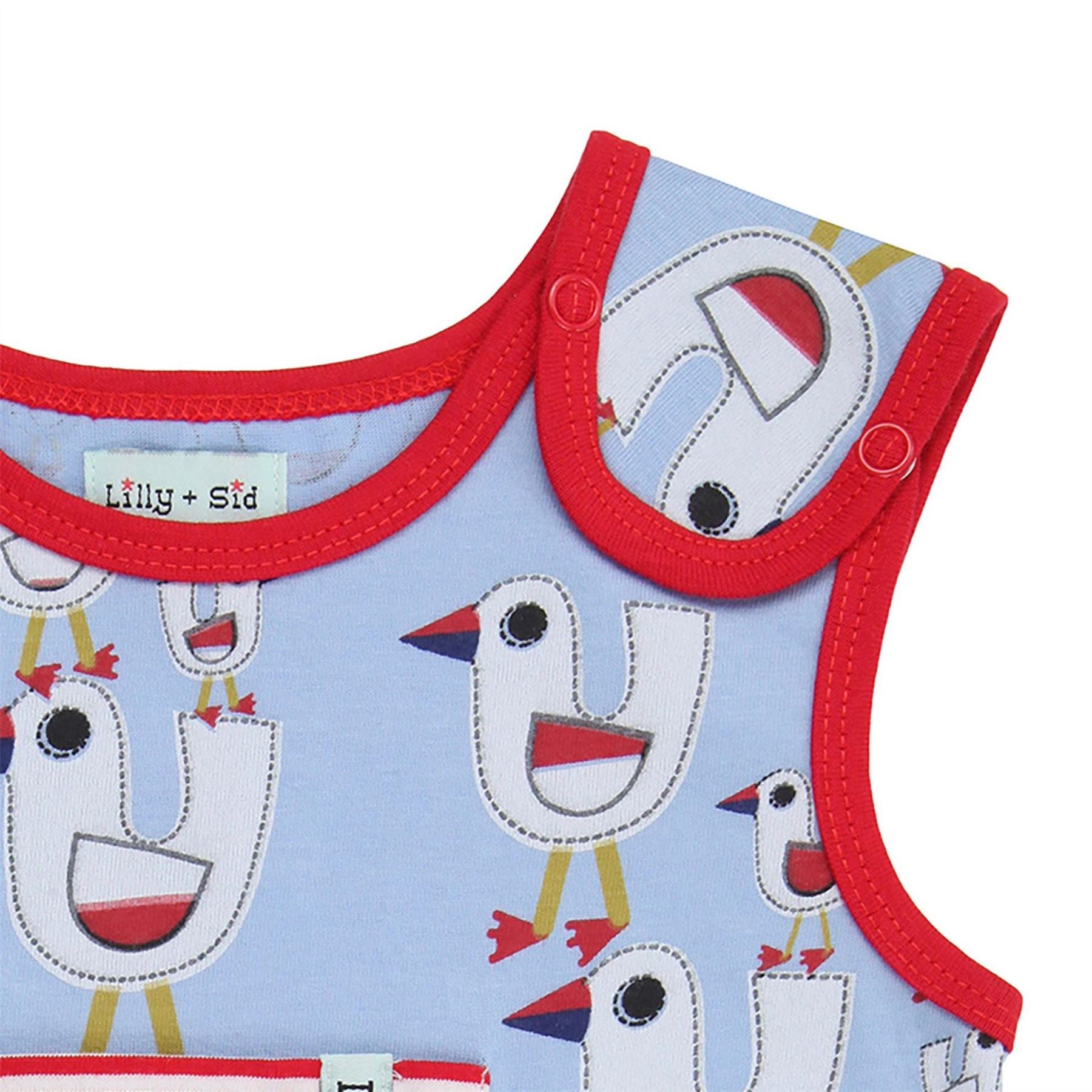 Lilly and Sid Crew Neck Robin Short Sleeve Dungaree Set