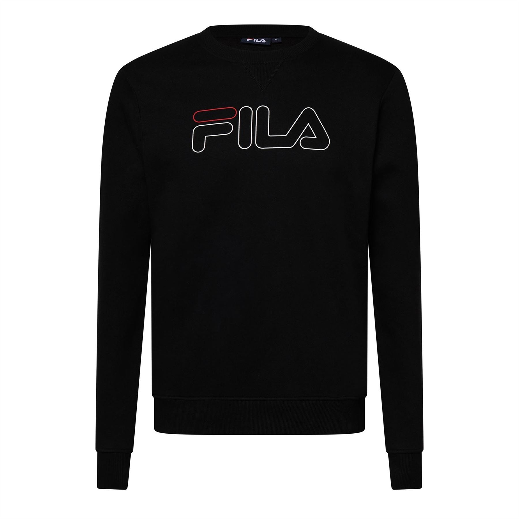 Fila Jude Logo Print Crew Neck Ribbed Collar Sweatshirt