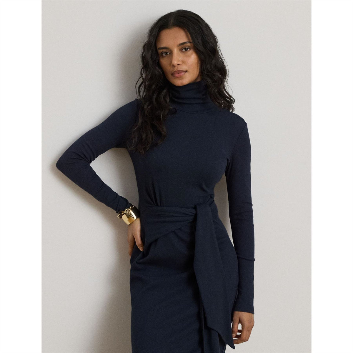Lauren by Ralph Lauren Vaureen Cotton Long Sleeve Jumper Dress