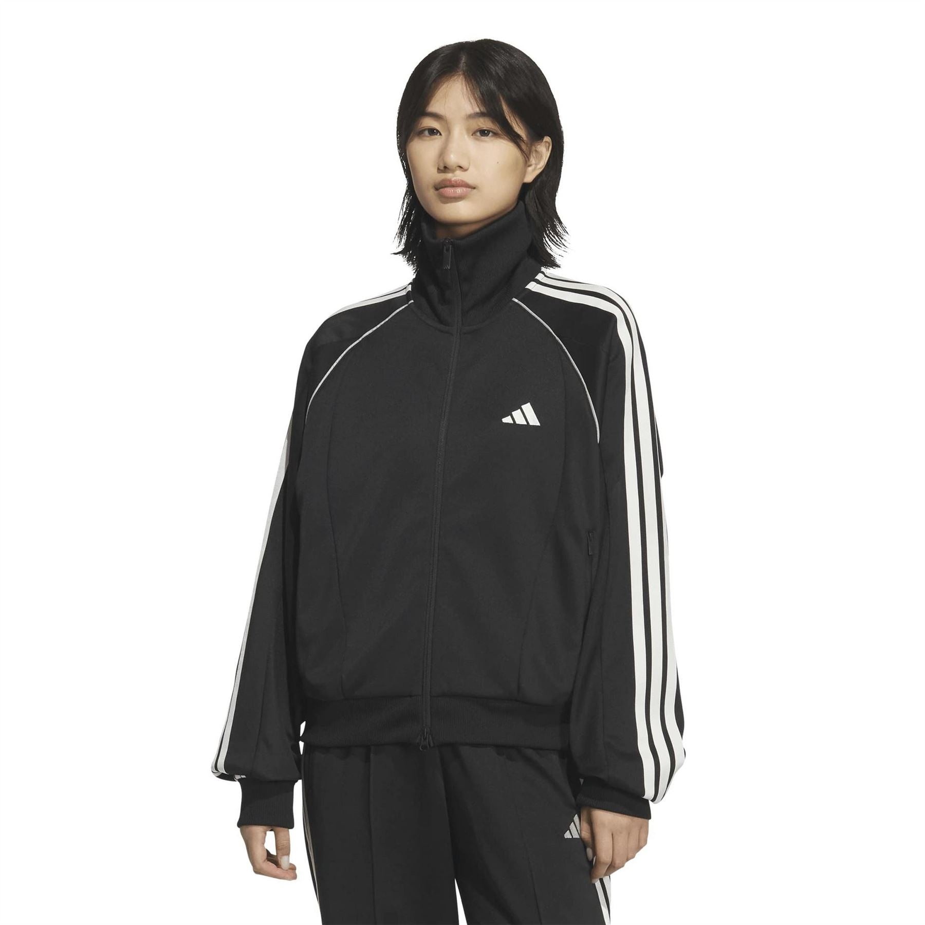adidas Athletic Funnel Neck High Collar Long Sleeve Top