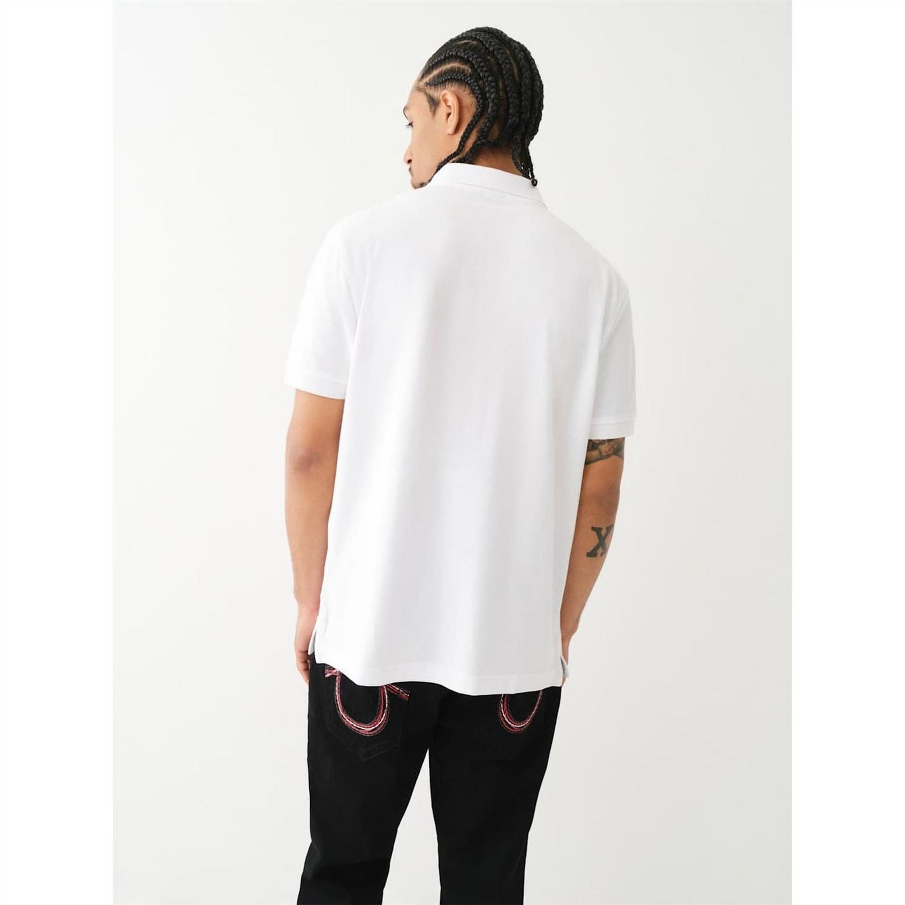 True Religion Buddha Patched Logo Short Sleeve Polo Shirt