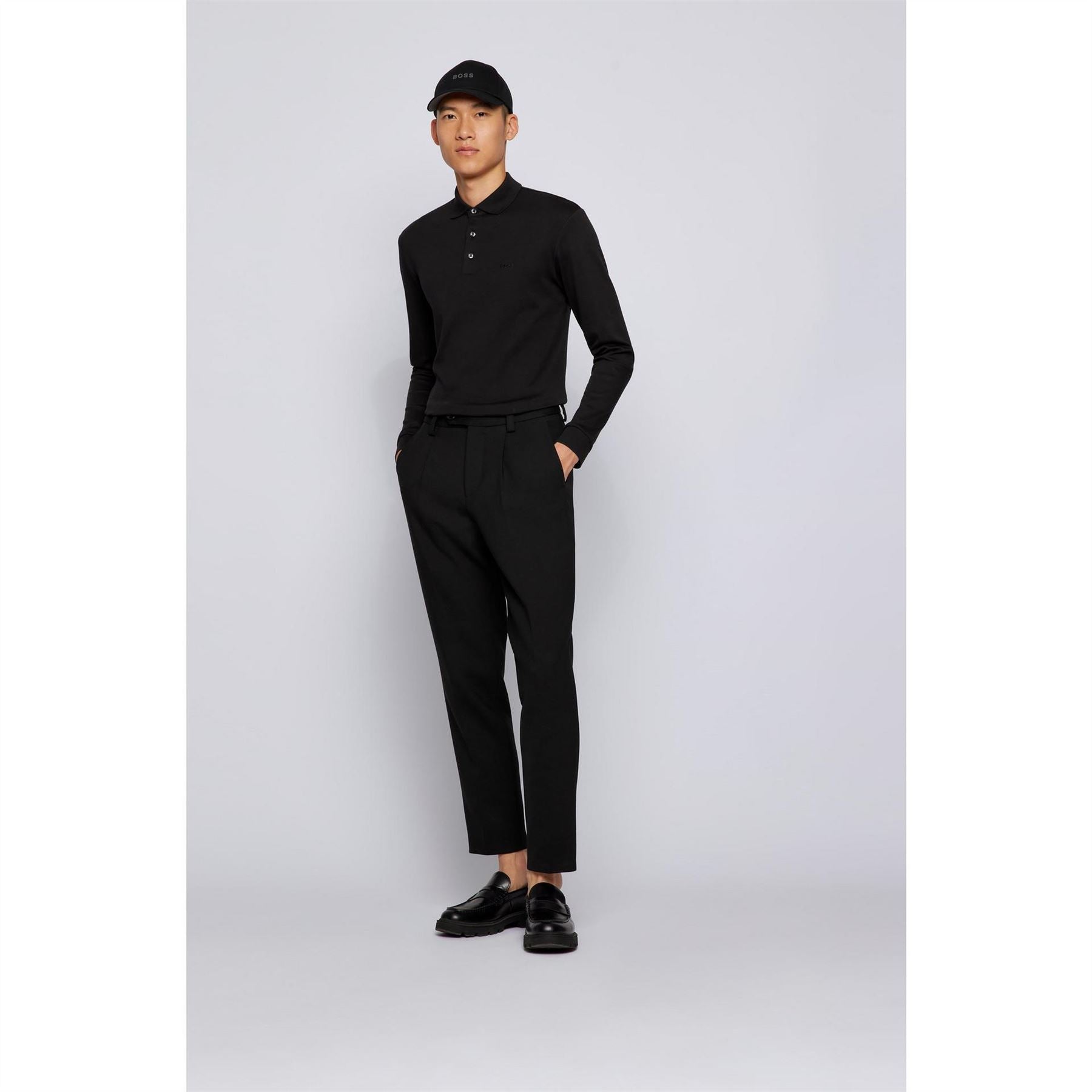 Boss Hbb Pado 30 Long Sleeve Polo Shirt, Iconic Logo Embroidered