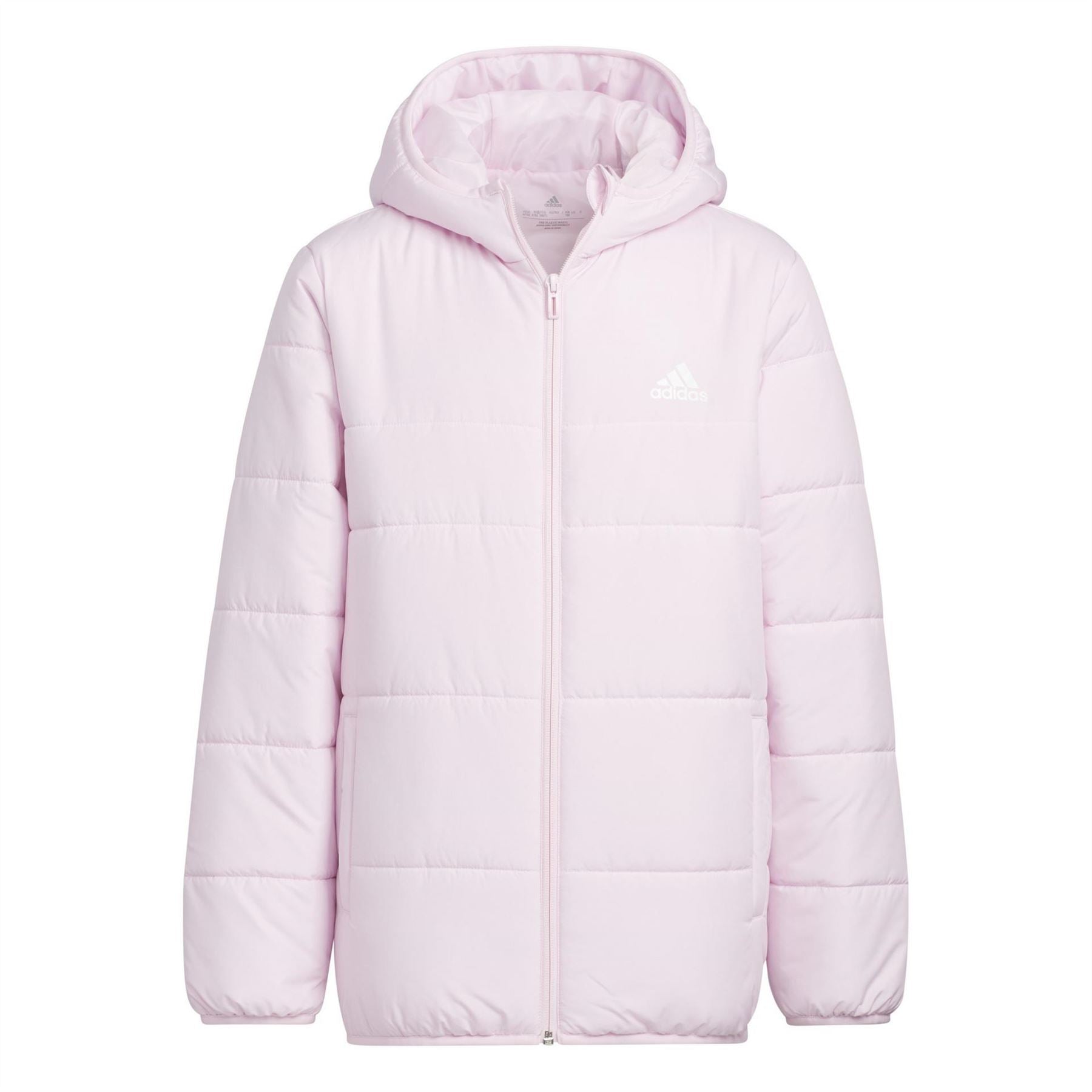 adidas Hooded Zipped Pocket Solid Patterned Puffer Jacket