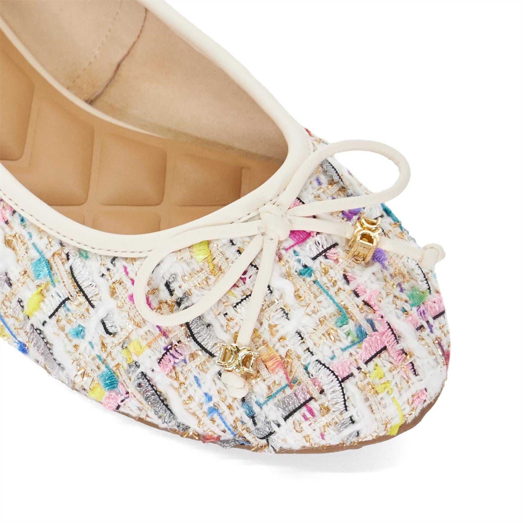 Dune London Lo Hallo Textured Flats Pumps
