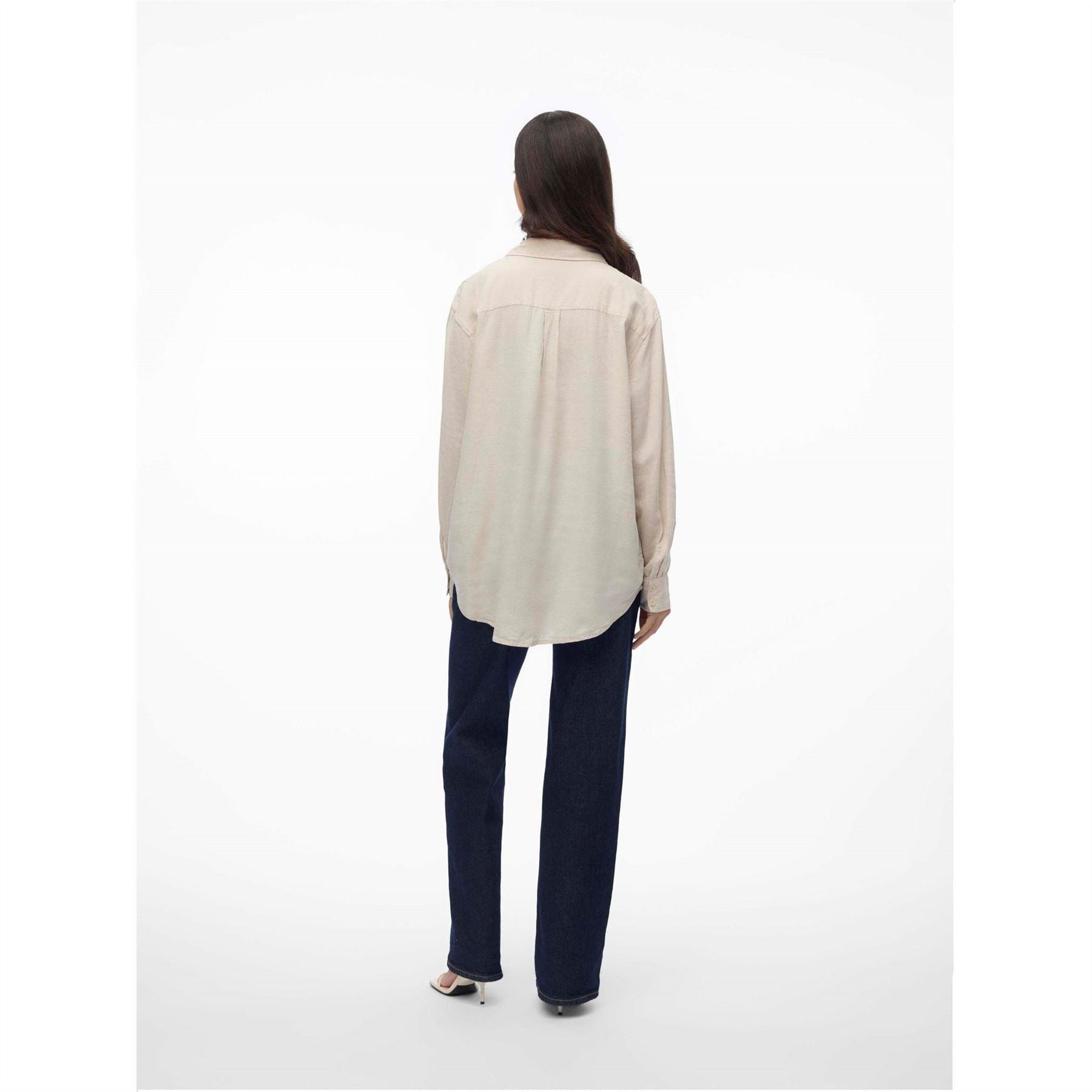 Vero Moda Button Placket Collared Neck Long Sleeve Shirt