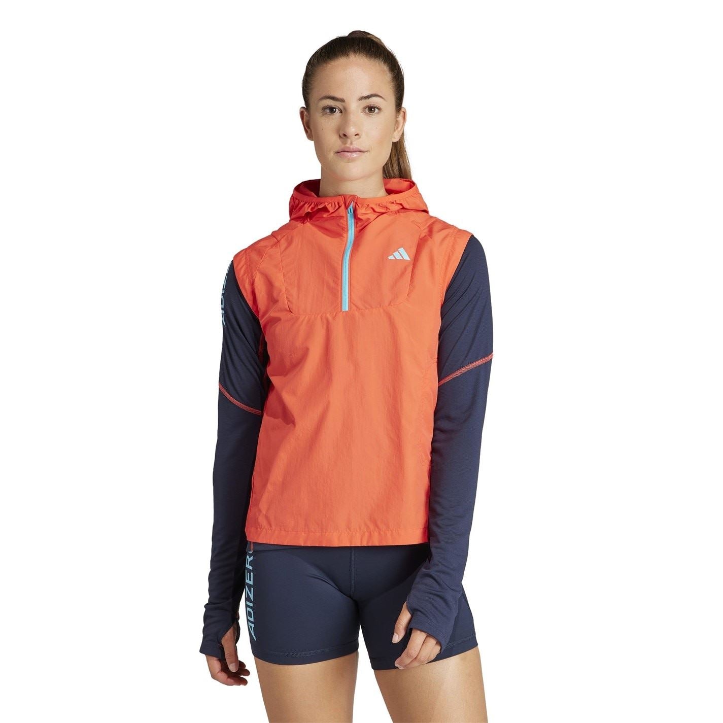 adidas Womens Adizero Half Zip Running Vest