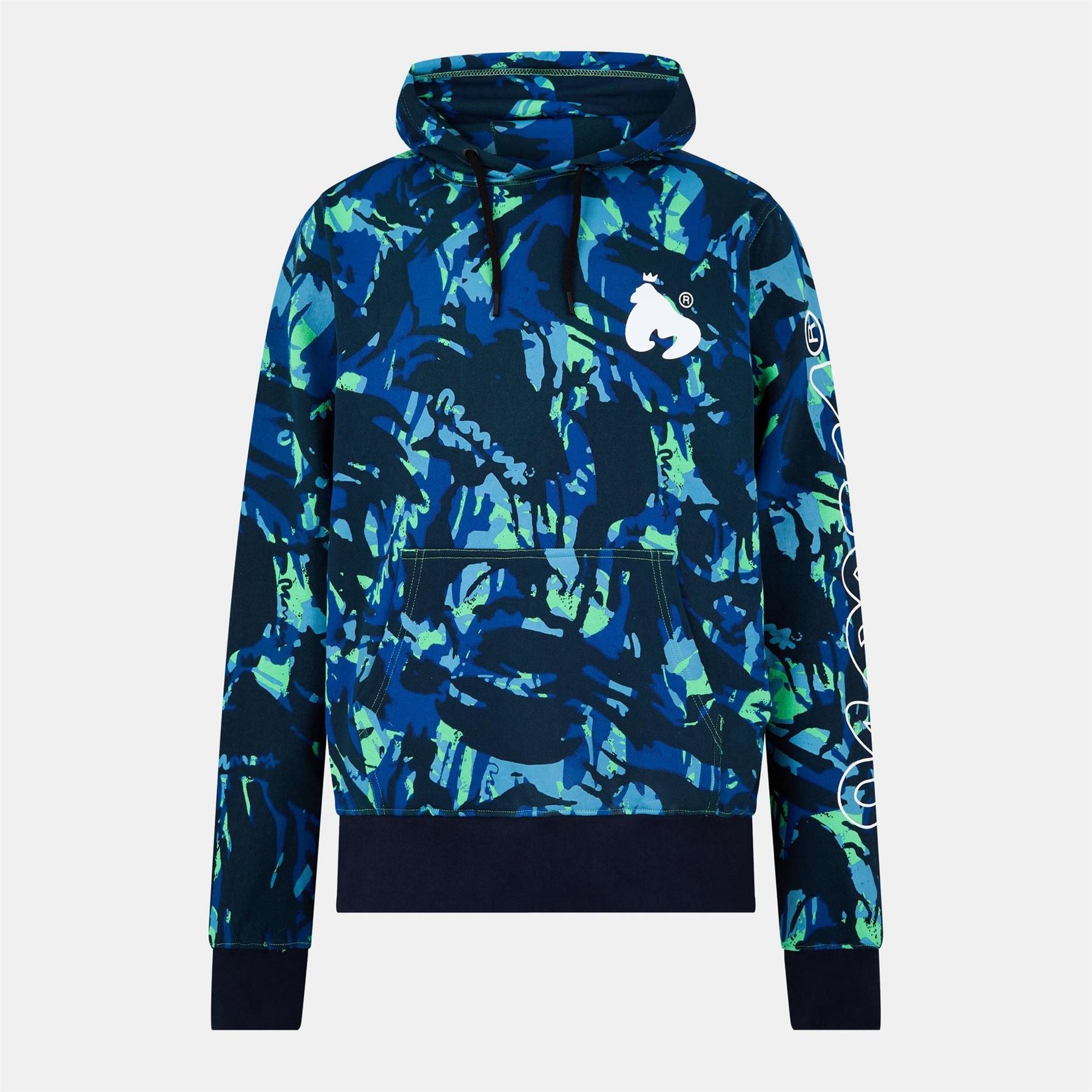 Money Night Camo Hooded Neck Long Sleeve Sweatshirt