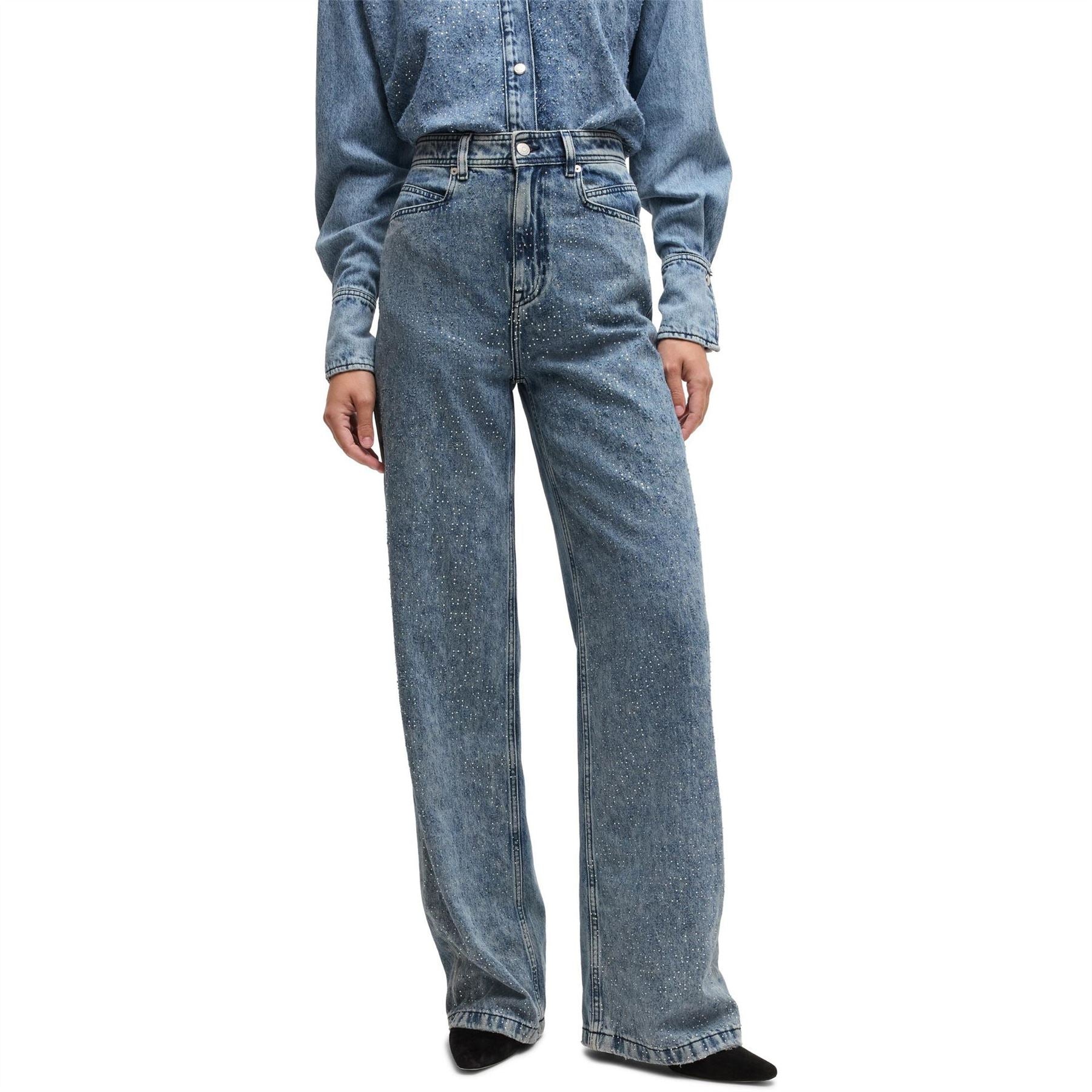 Boss Marlene Wide Leg Slim Fit Jeans