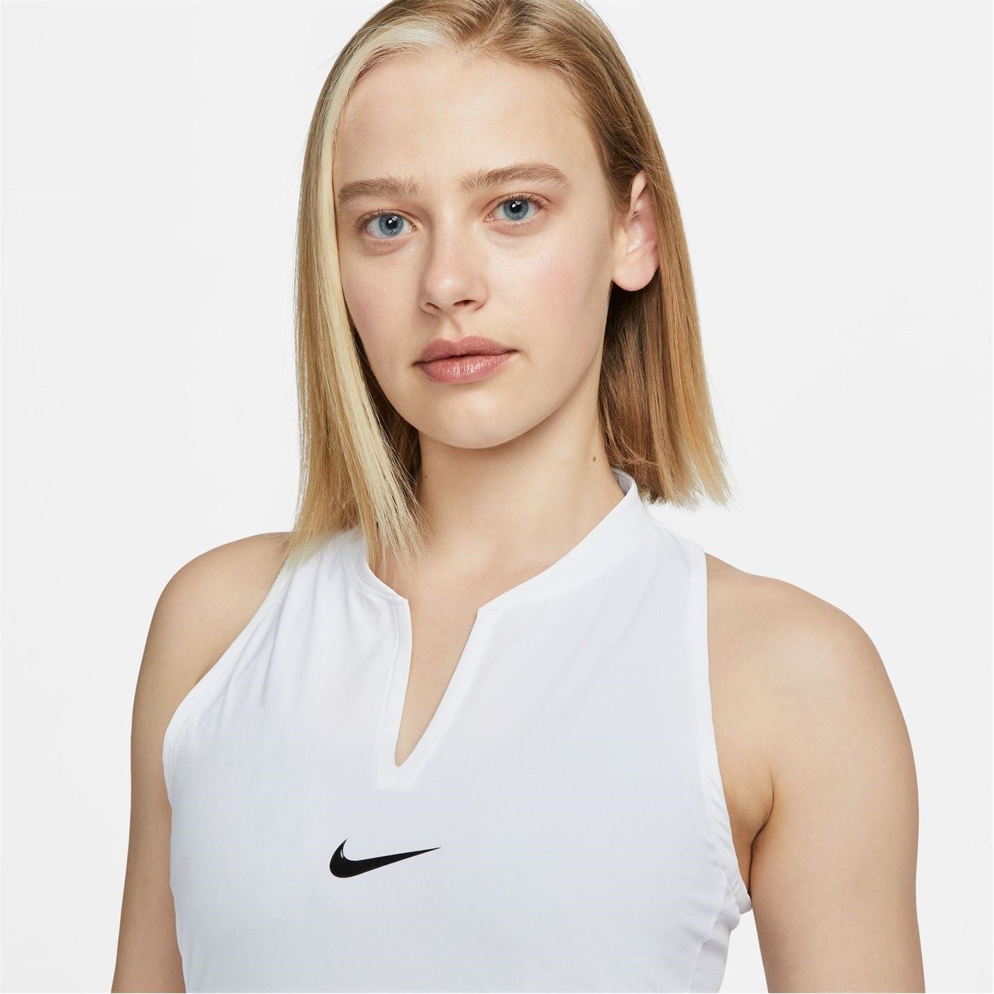 Nike Dri Fit Notched Neck Sleeveless Mini Dress