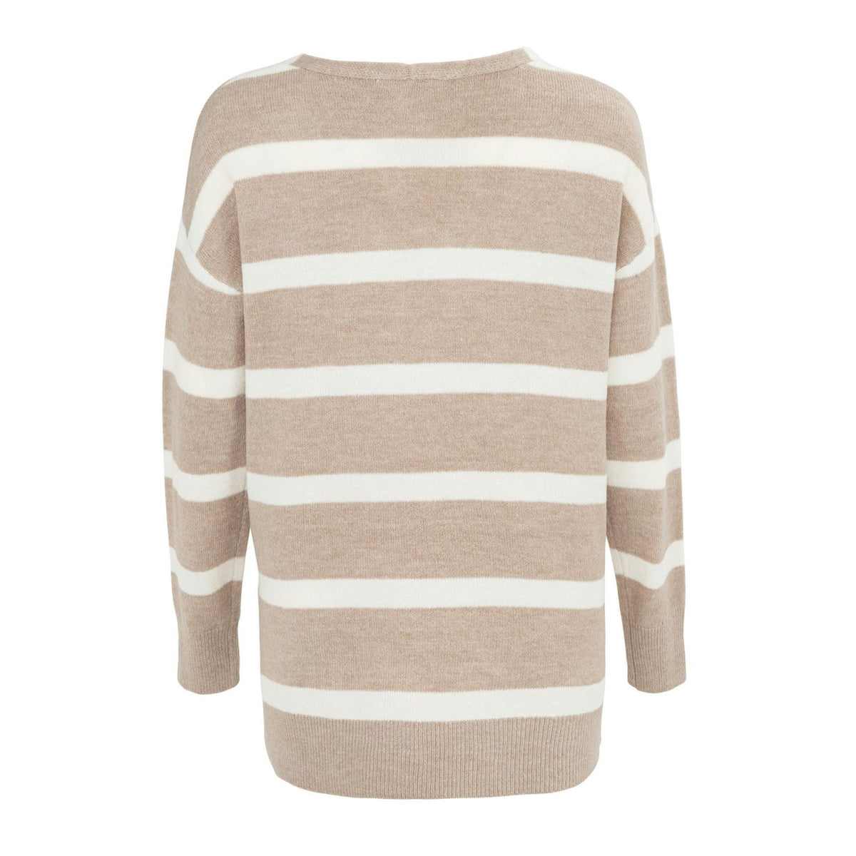 Miso Womens V Neck Loose Stripe Sweater Dress