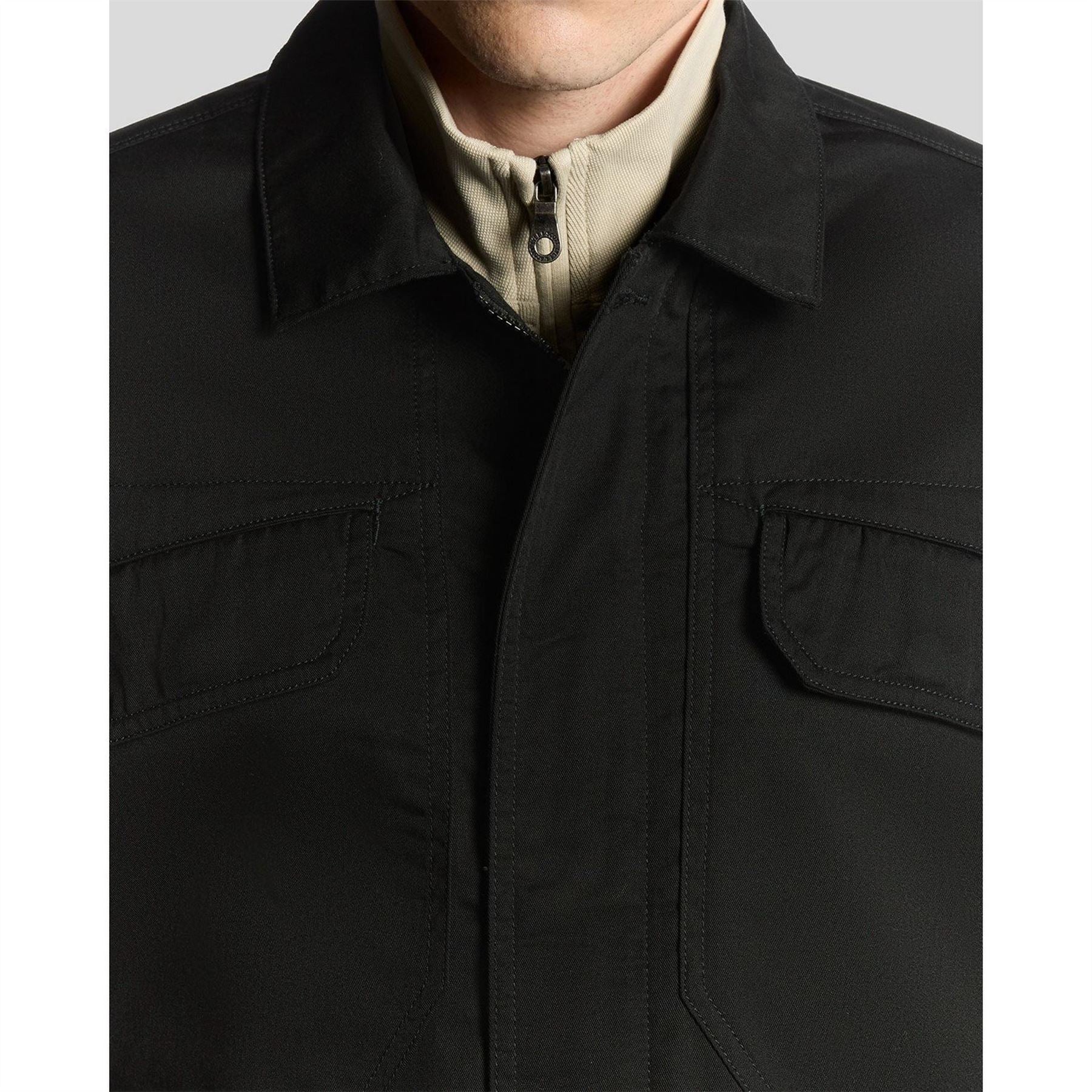 Lyle and Scott Solid Patterned Overshirt with Flap Pocket
