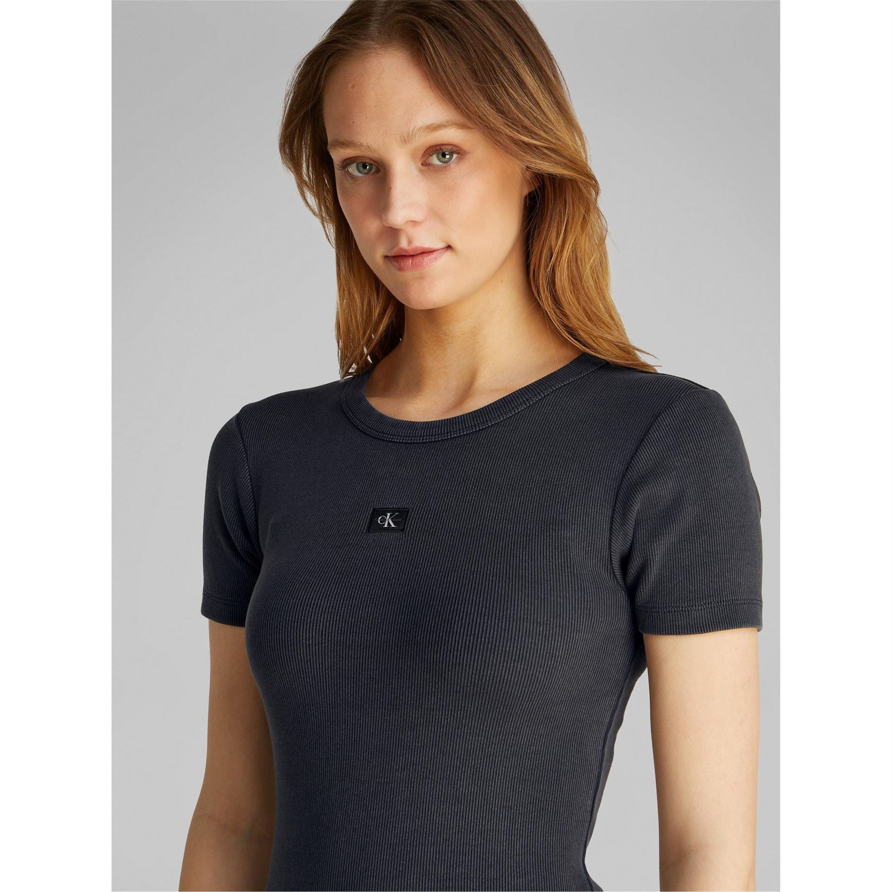 Calvin Klein Jeans Woven Label Rib Dress
