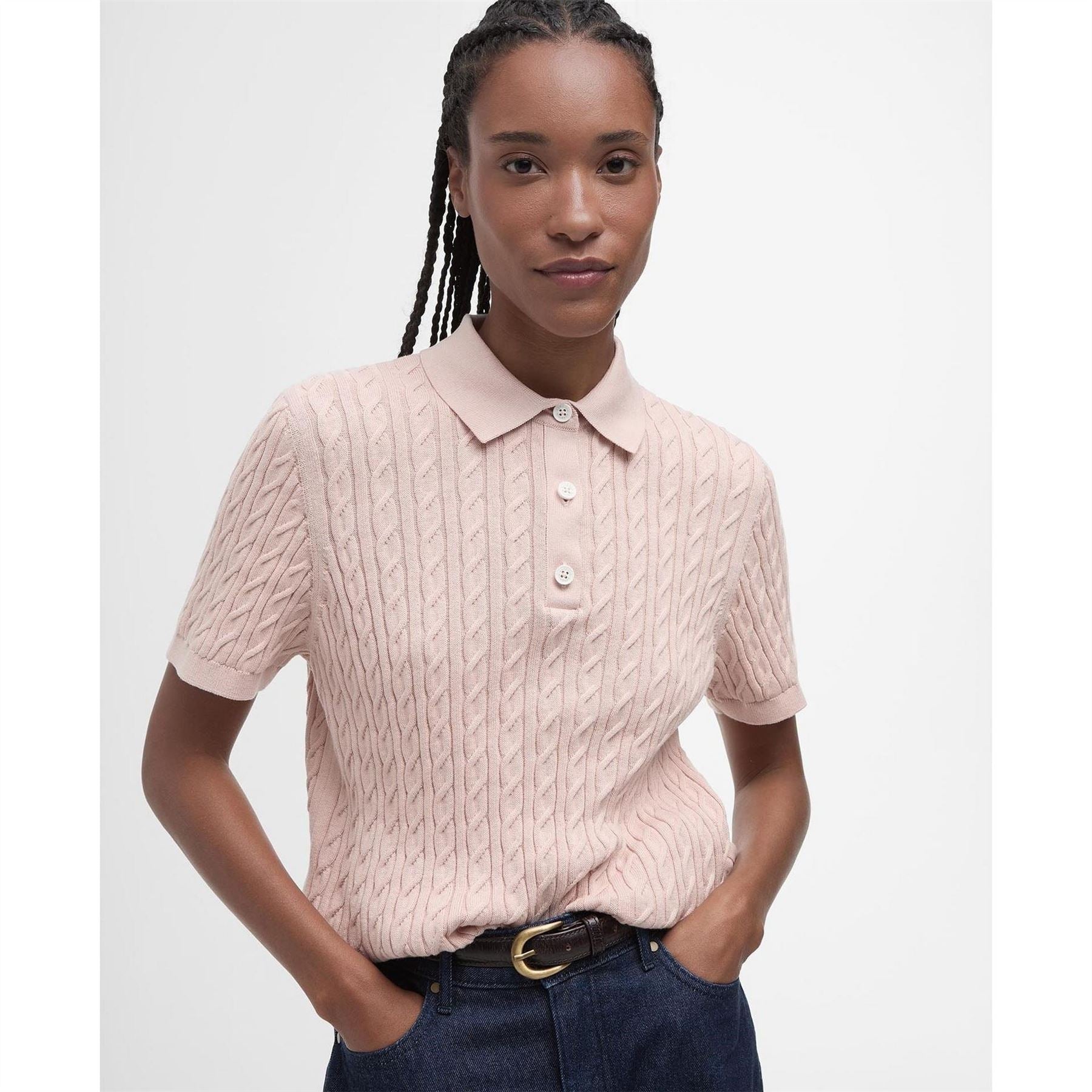 Barbour  Short Sleeve Polo Neck Jumper