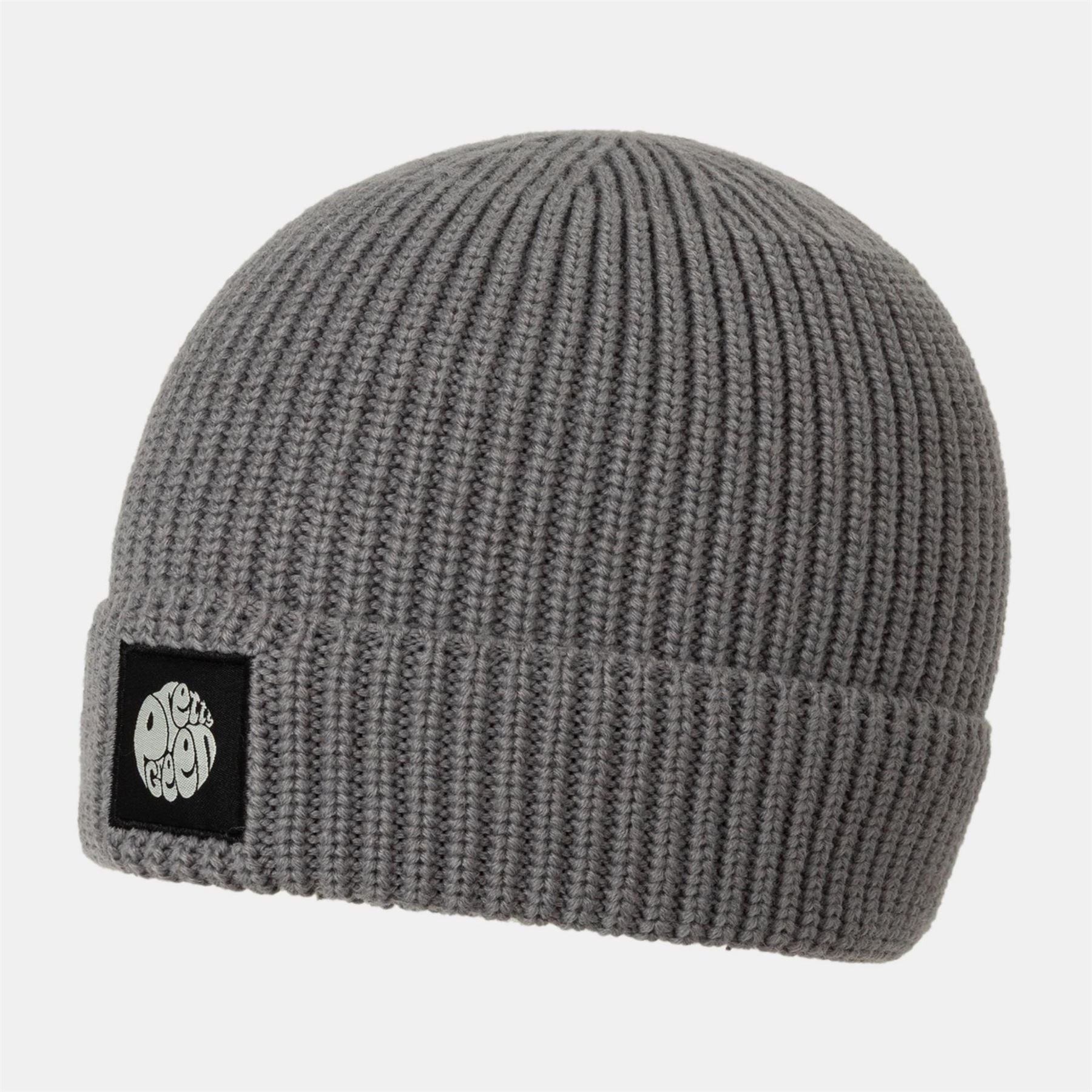 Pretty Green Adjustable Cuff Beanie With a Ribbed Pattern