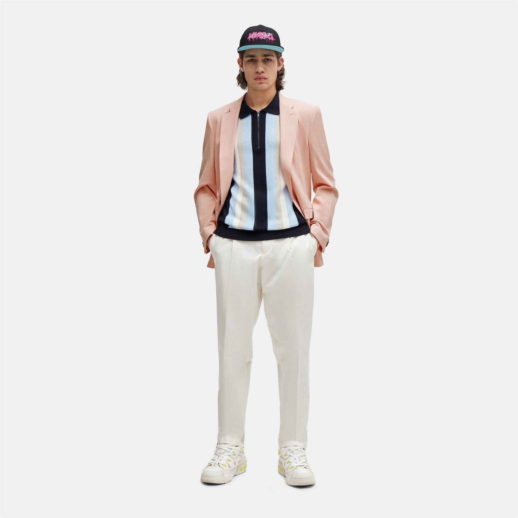 Hugo Felix242 Solid Patterned Straight Chinos