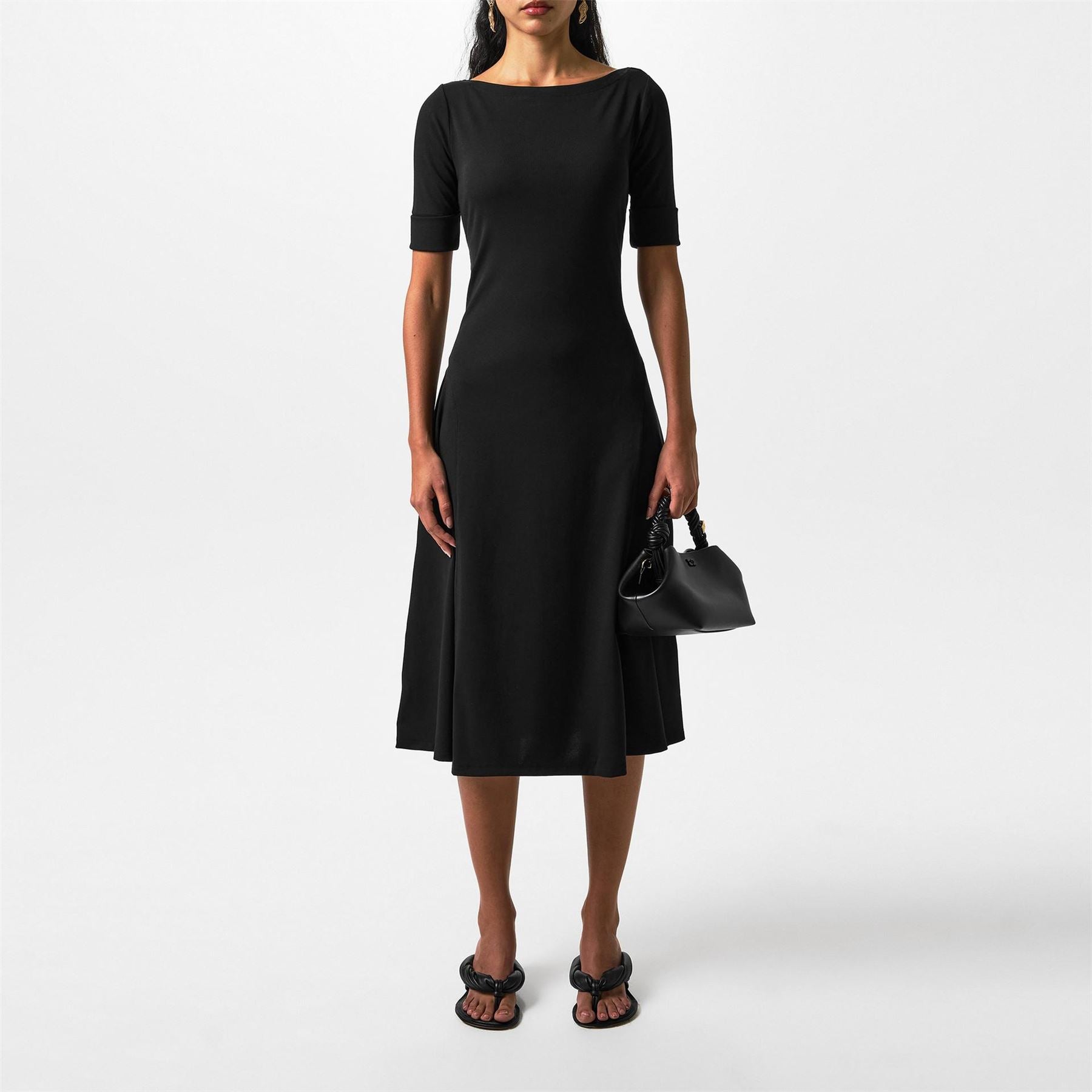 Lauren by Ralph Lauren Boat Neck Jersey Midi Dress