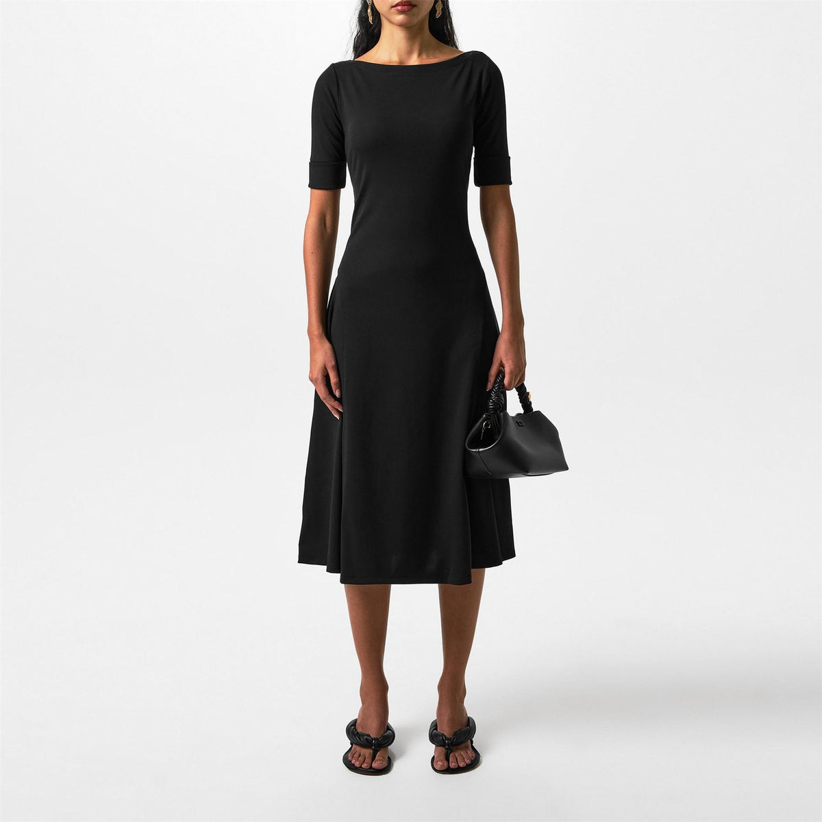 Lauren by Ralph Lauren Boat Neck Jersey Midi Dress