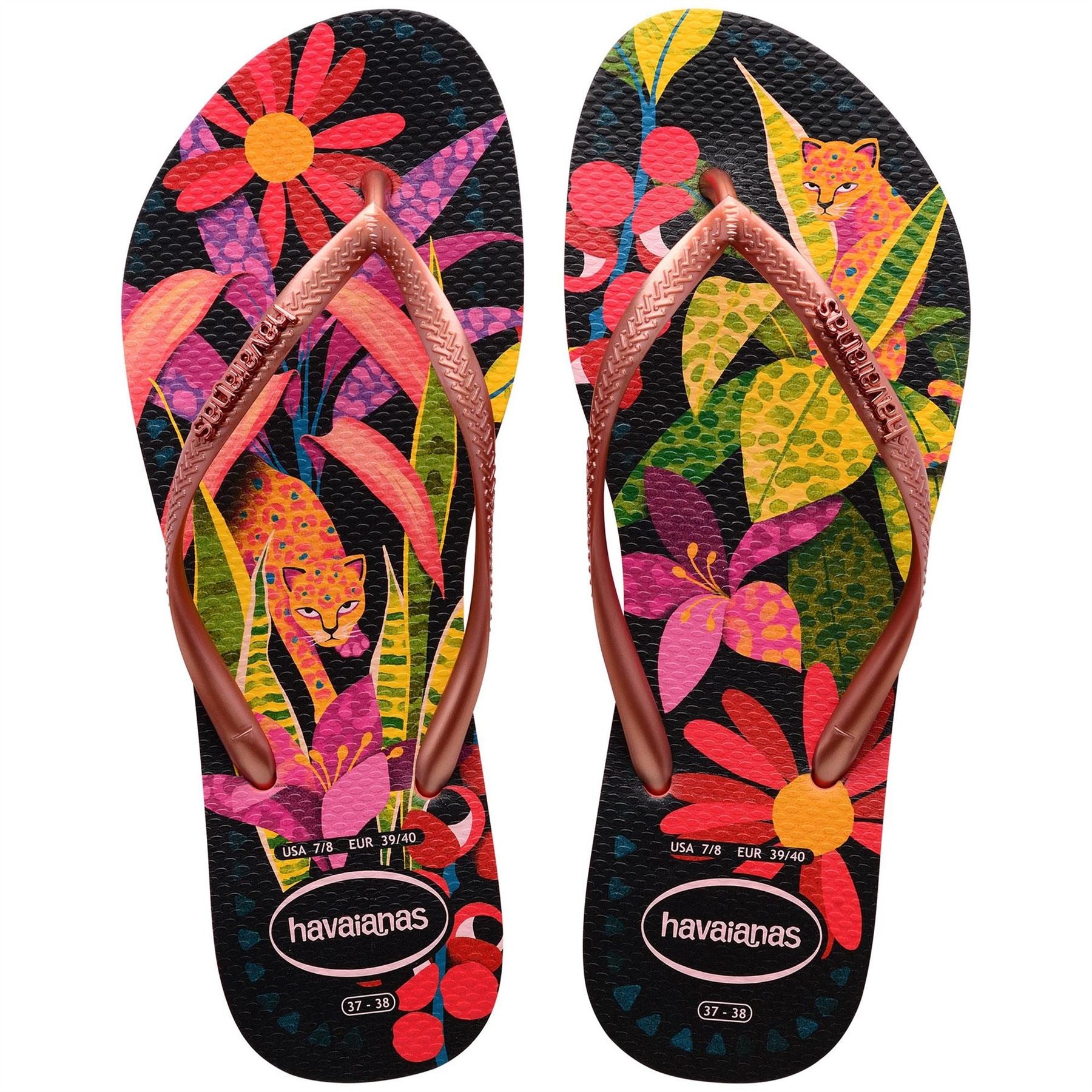 Havaianas Womens Hav. Slim Tropical Salmon 35 36 Flip Flops