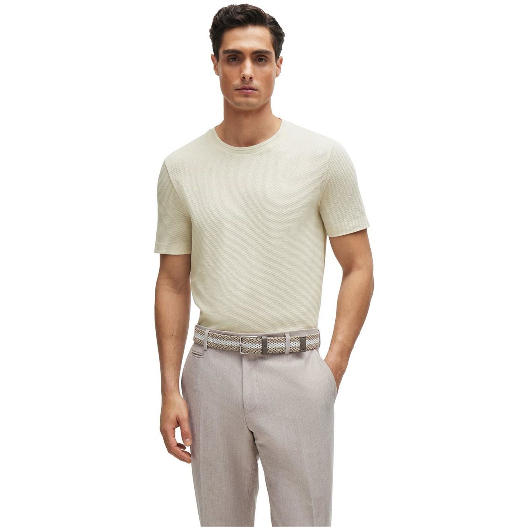 Boss Tiburt Bubble Structure Cotton Short Sleeve T-Shirt