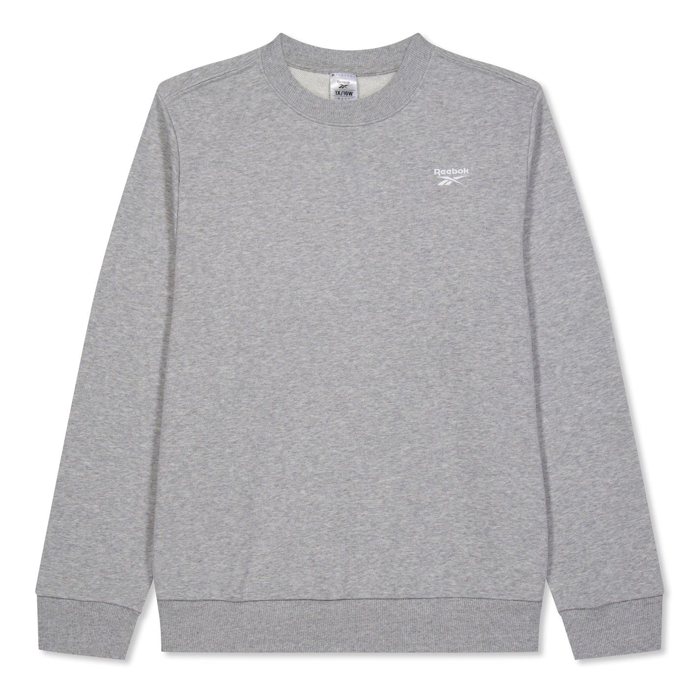 Reebok Womens Identity Small Logo French Terry Crew Sweat Sweatshirt