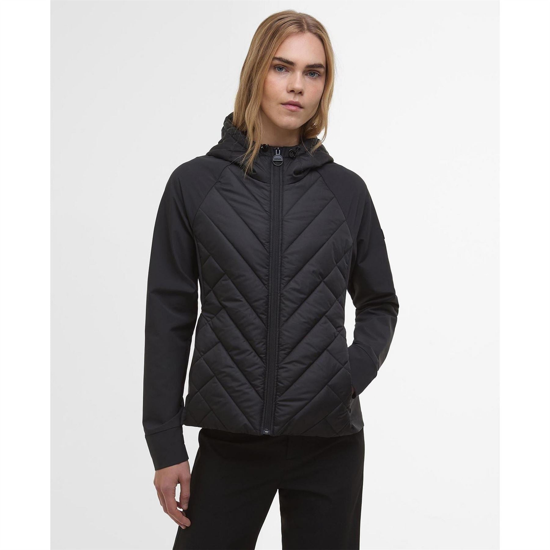 Barbour International Dakota Hooded Long Sleeve Zip Quilted Jacket