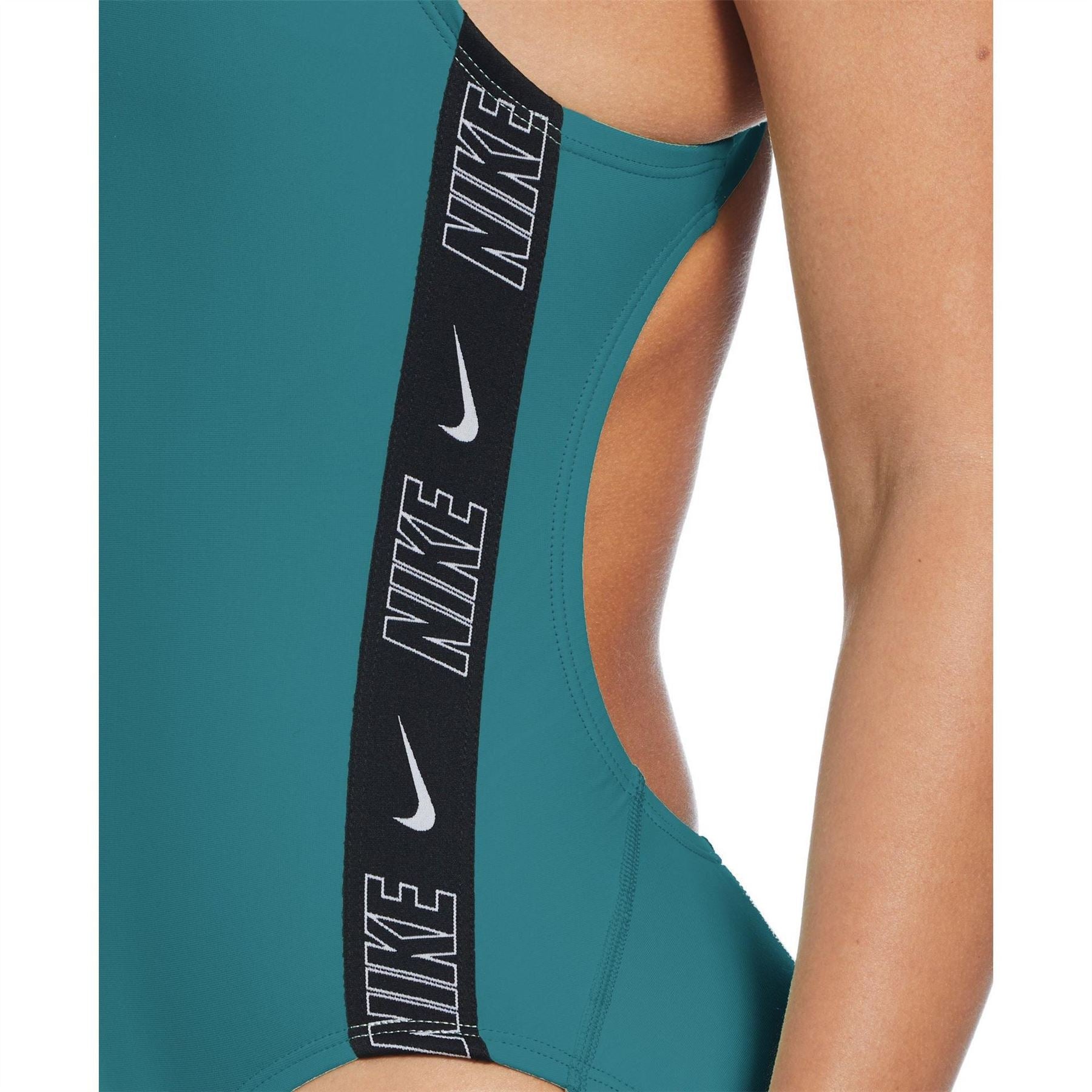 Nike Womens Fusion Logo Tape Fastback Swimsuit